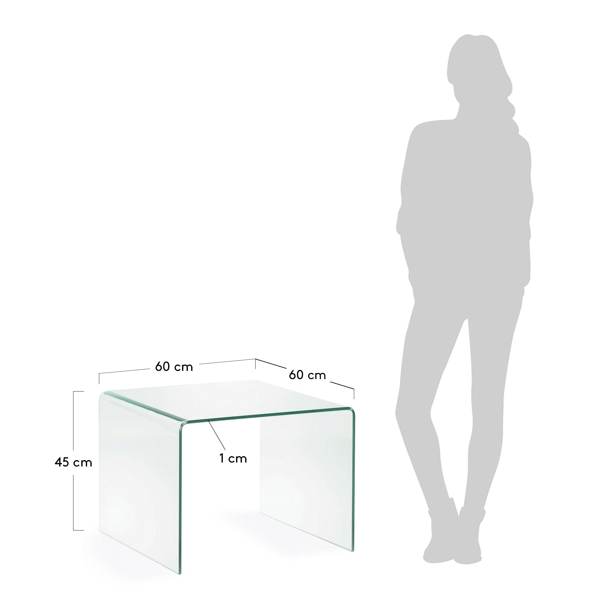 Burano glass side table 60 x 60 cm - Measurements