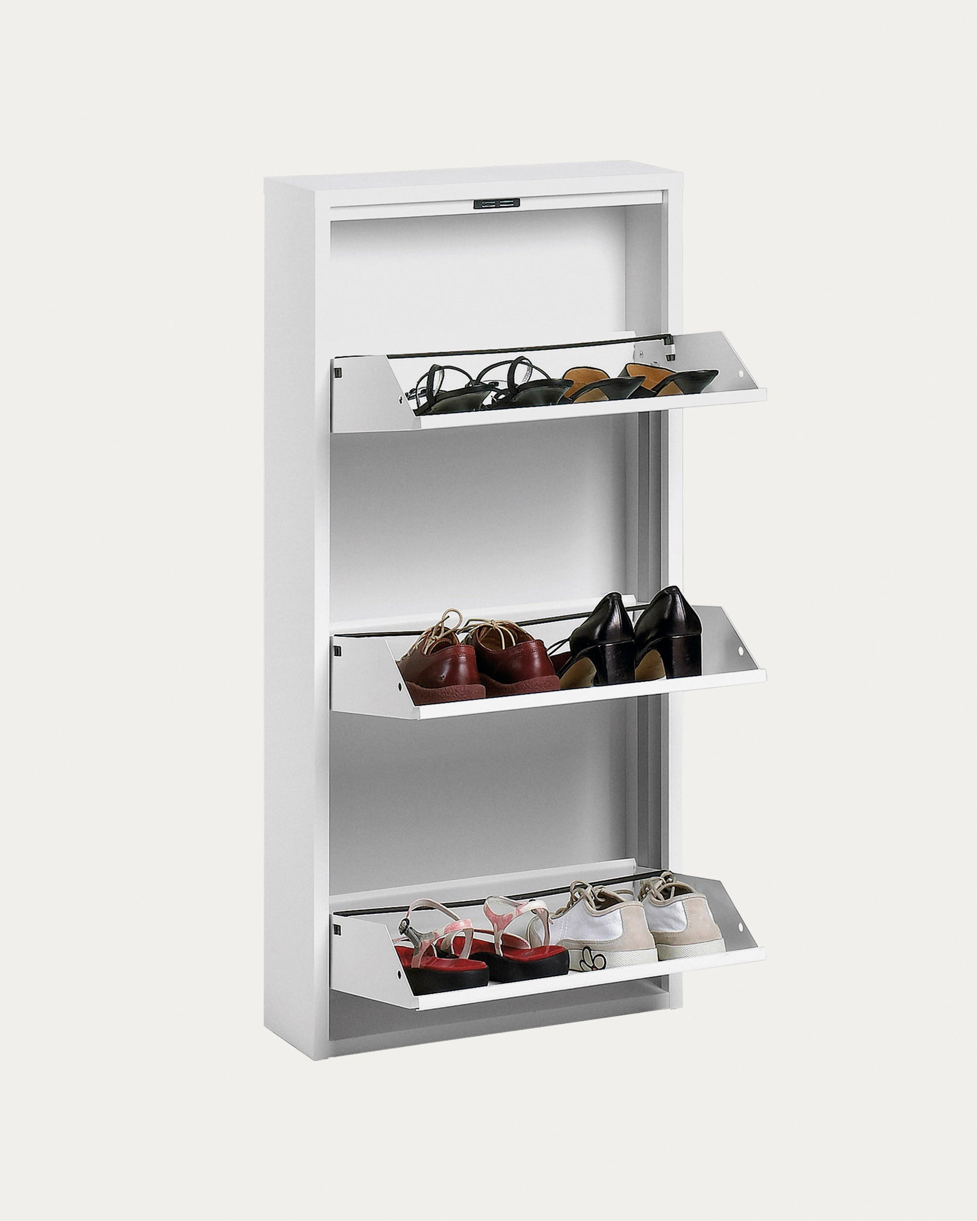 Shoe rack Ode 50 x 103 cm 3 doors white - Product View