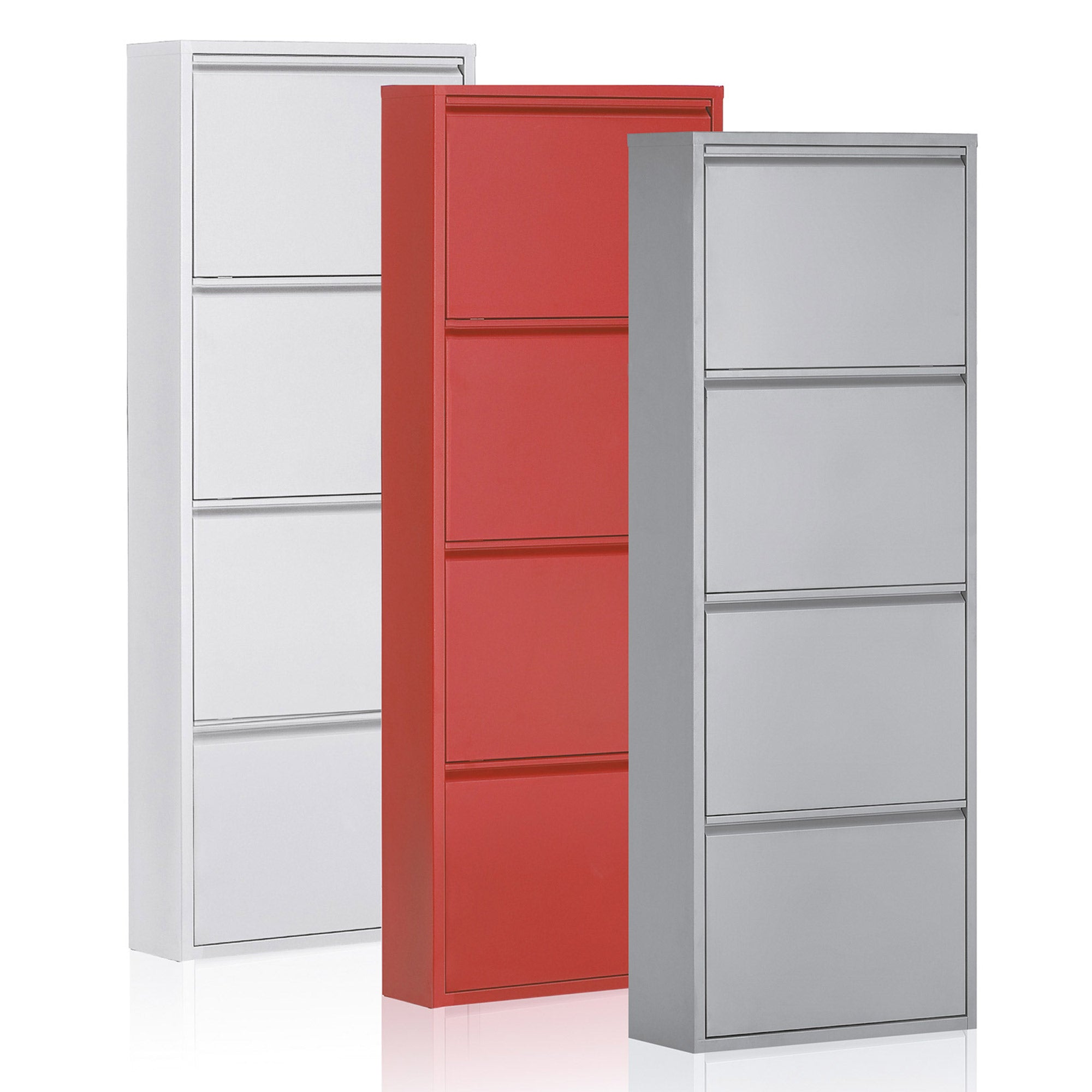 Shoe rack Ode 50 x 136 cm 4 doors white - Product Image