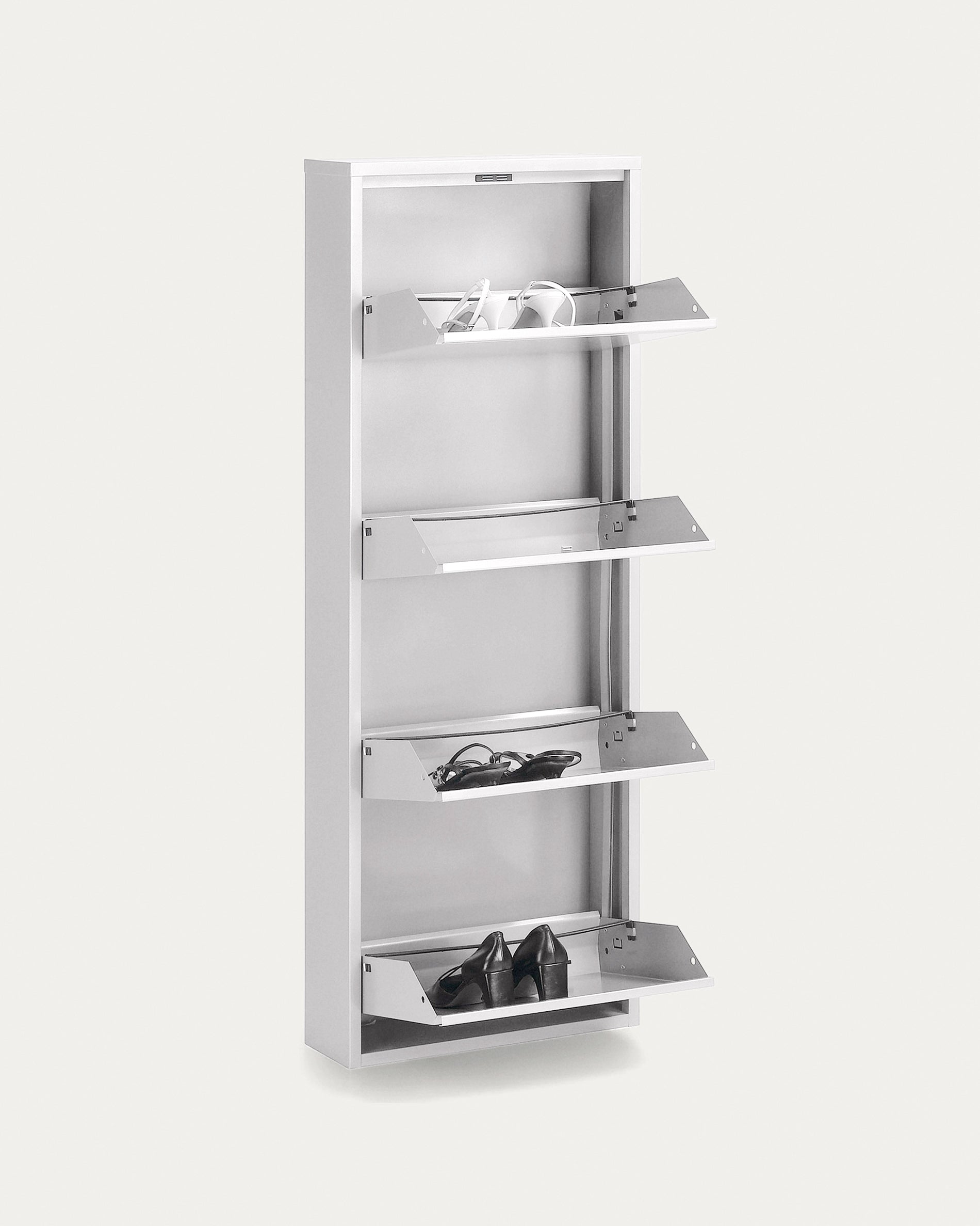 Shoe rack Ode 50 x 136 cm 4 doors white - Product View
