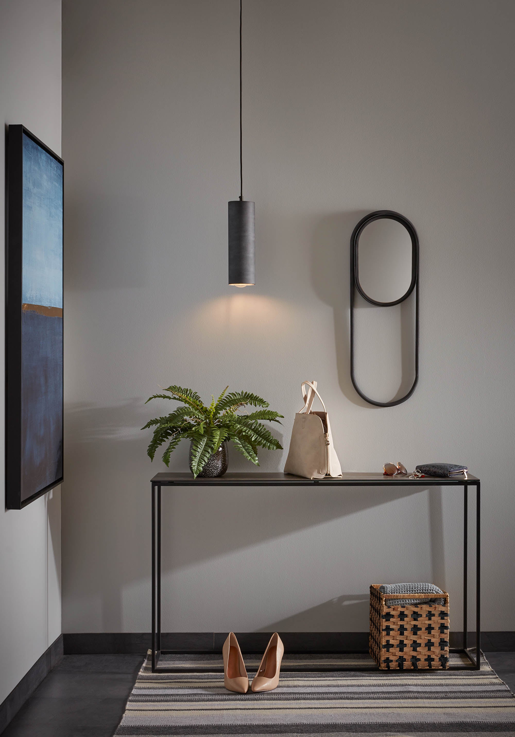 Rewena console table with porcelain top and steel structure, 110 x 75 cm - Lifestyle