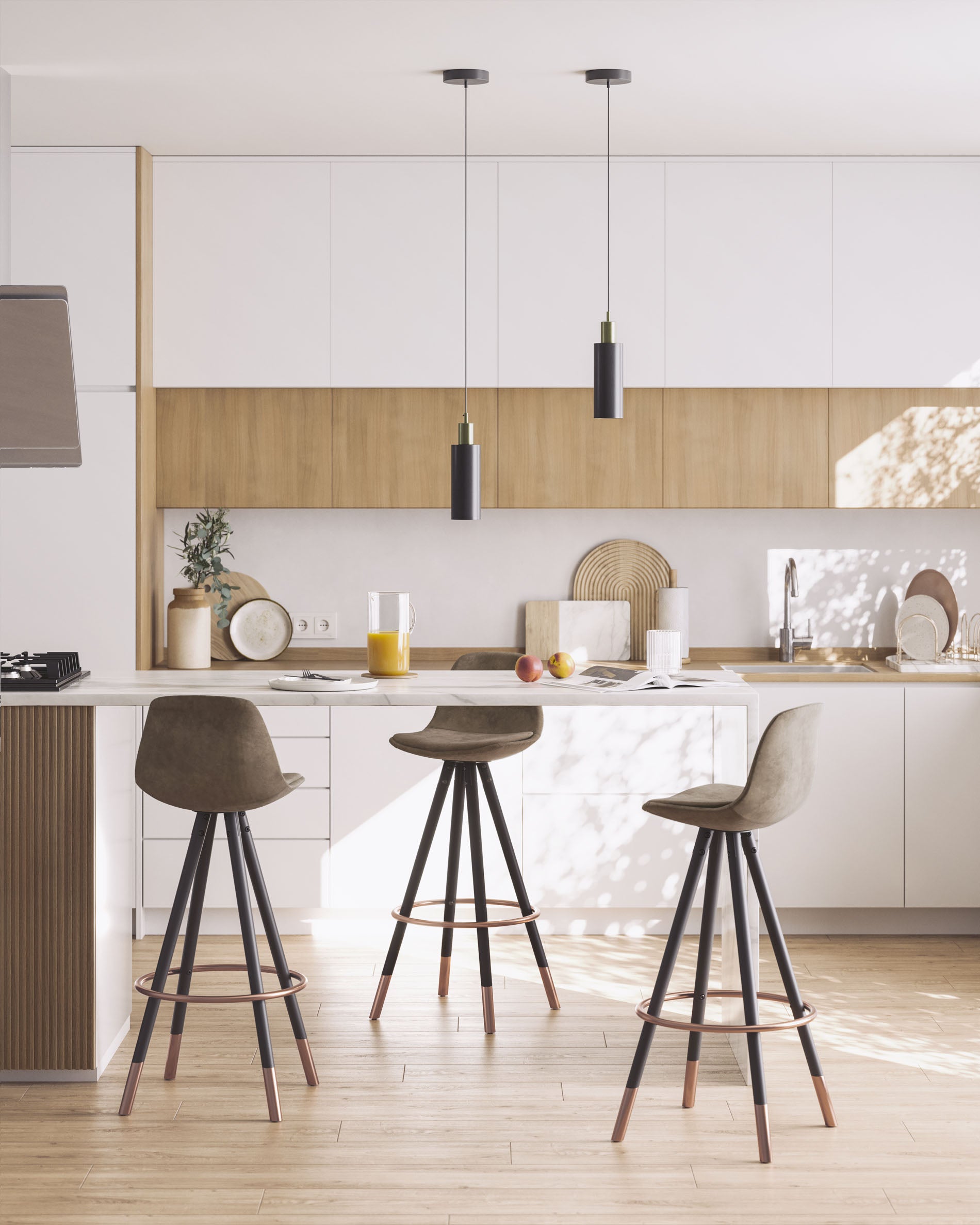 Brown Slad barstool height 75 cm - Lifestyle