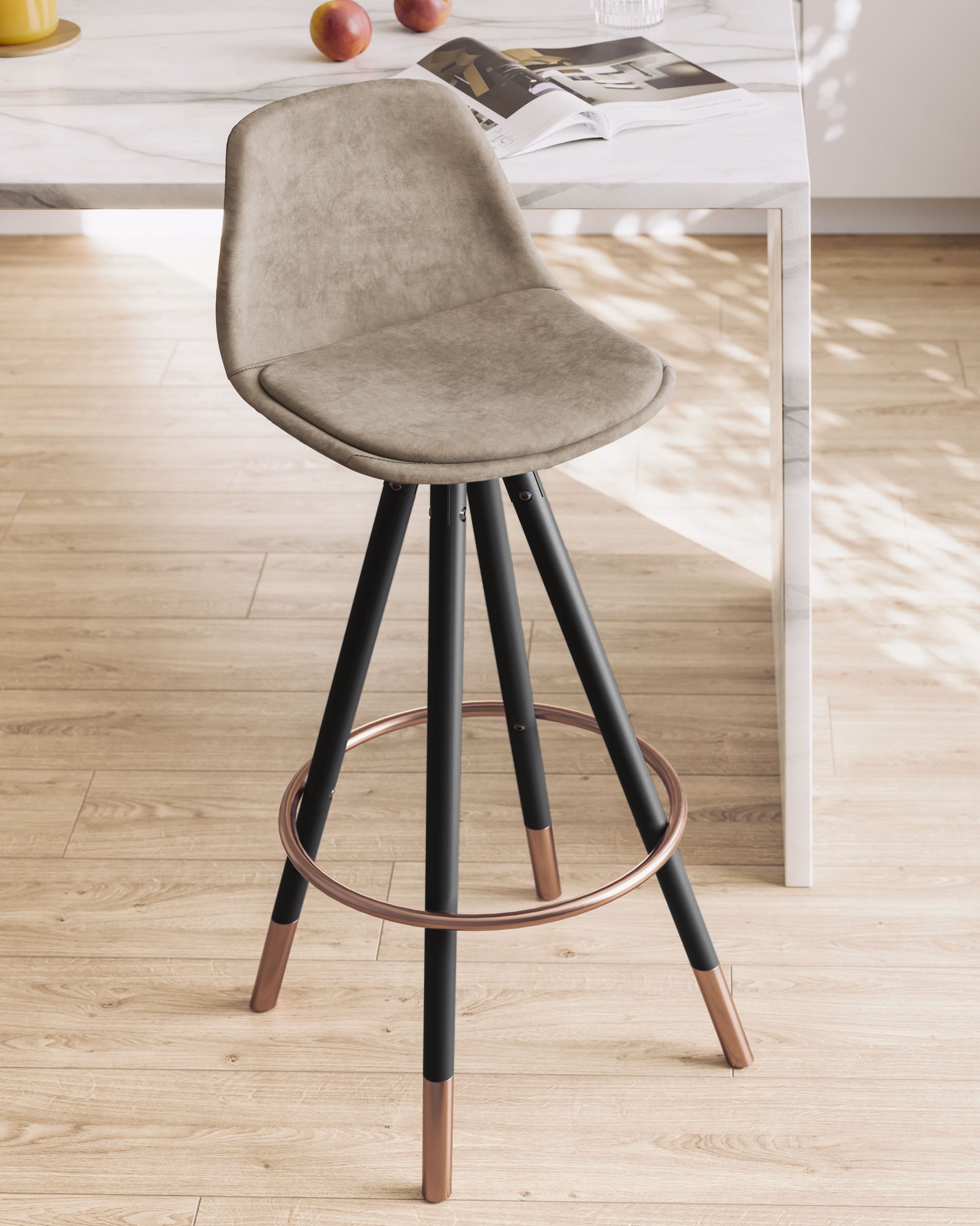 Brown Slad barstool height 75 cm - Lifestyle