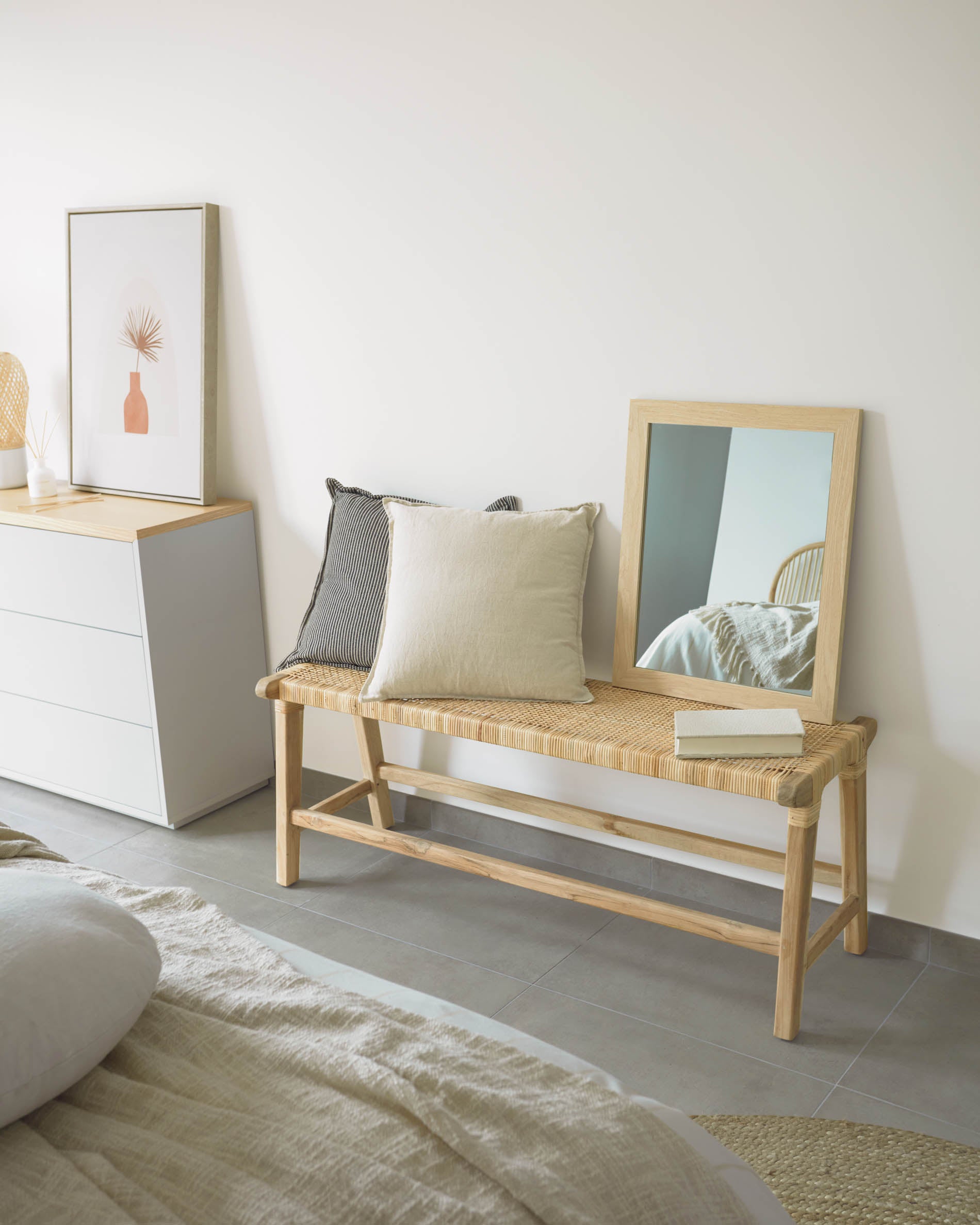 Beida solid teak bench 120 cm - Lifestyle