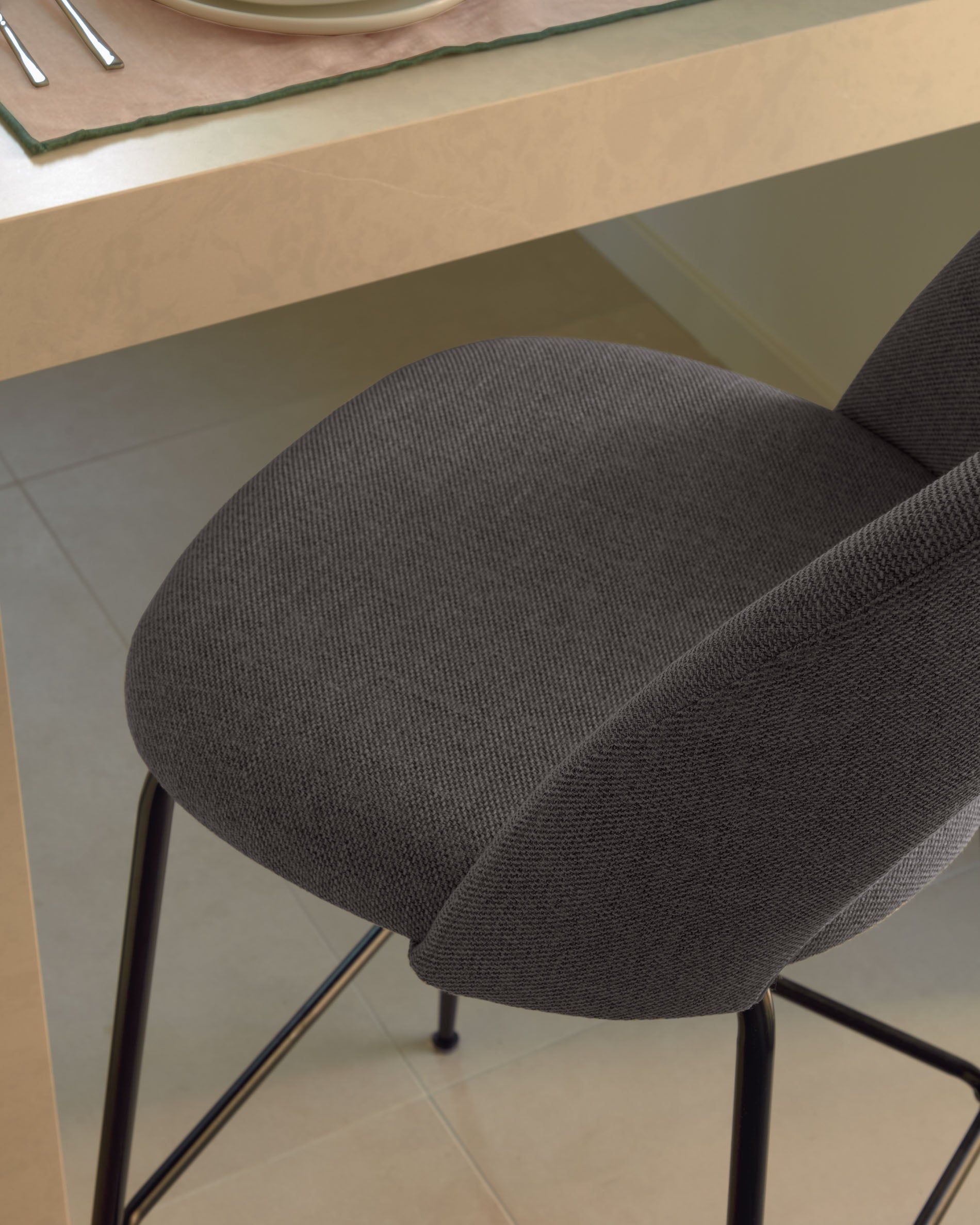 Mahalia dark grey stool height 63 cm FSC 100% - Lifestyle