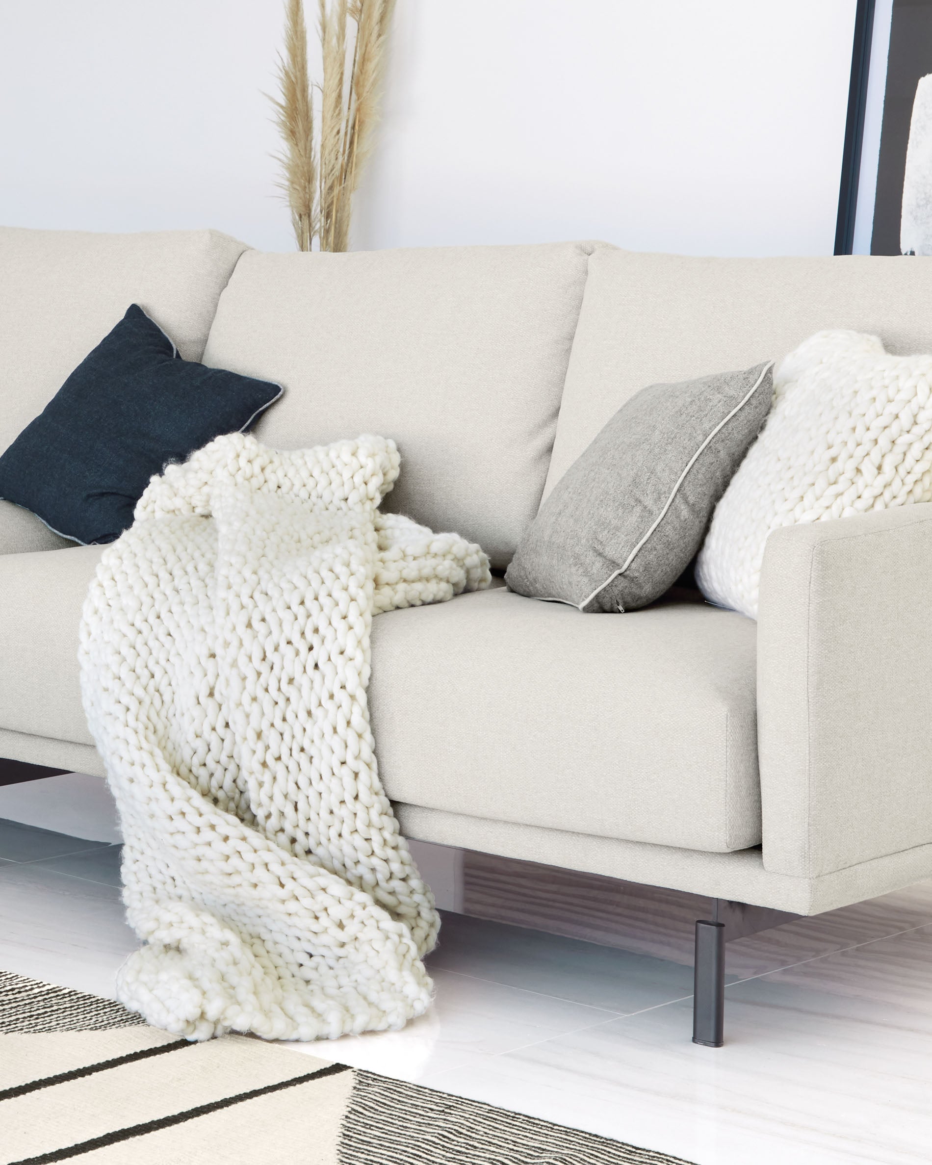 Galene 4 seater sofa in beige, 334 cm FSC Mix Credit - Lifestyle