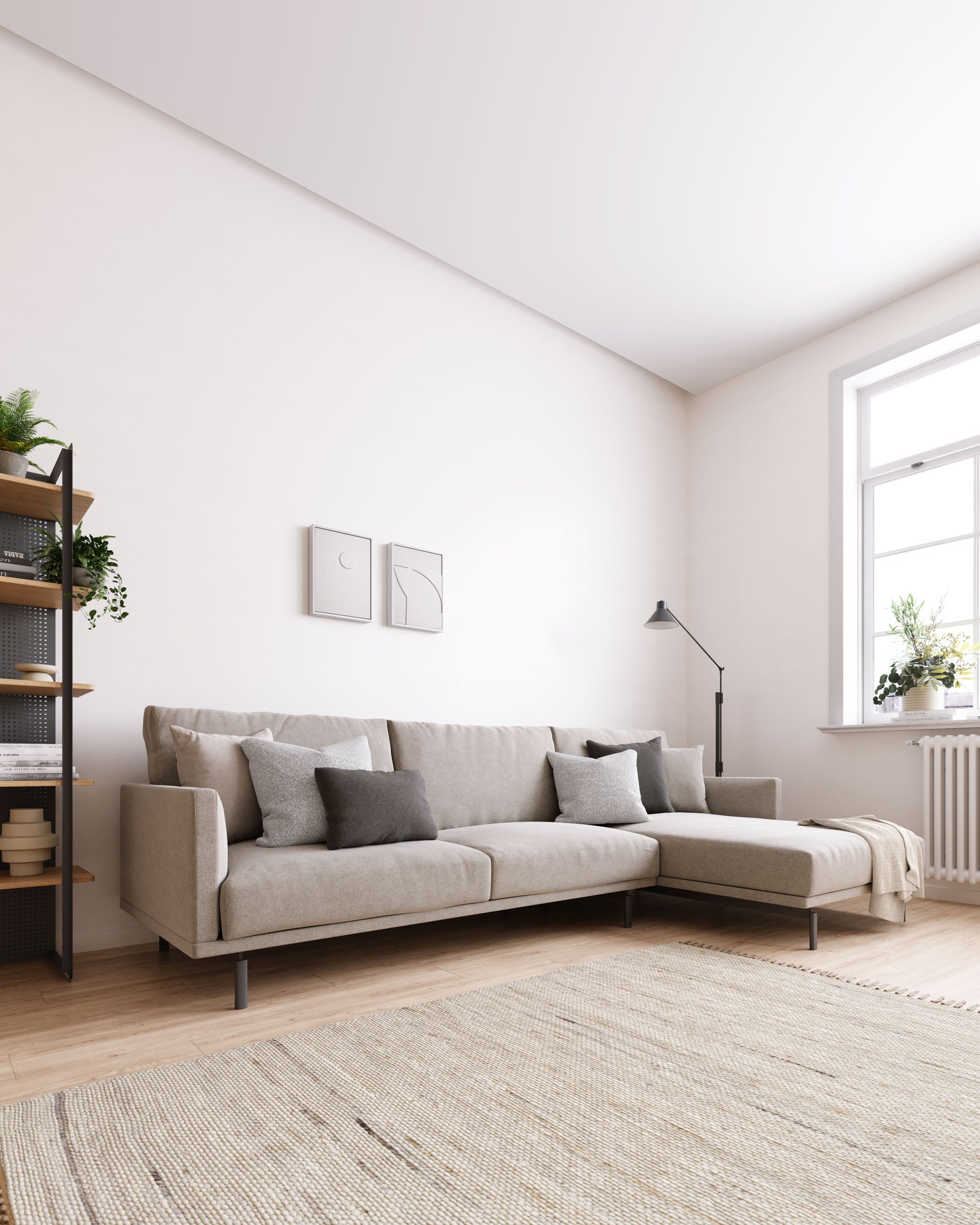 Galene 4 seater sofa with right-hand chaise longue in beige, 314 cm FSC Mix Credit - Lifestyle