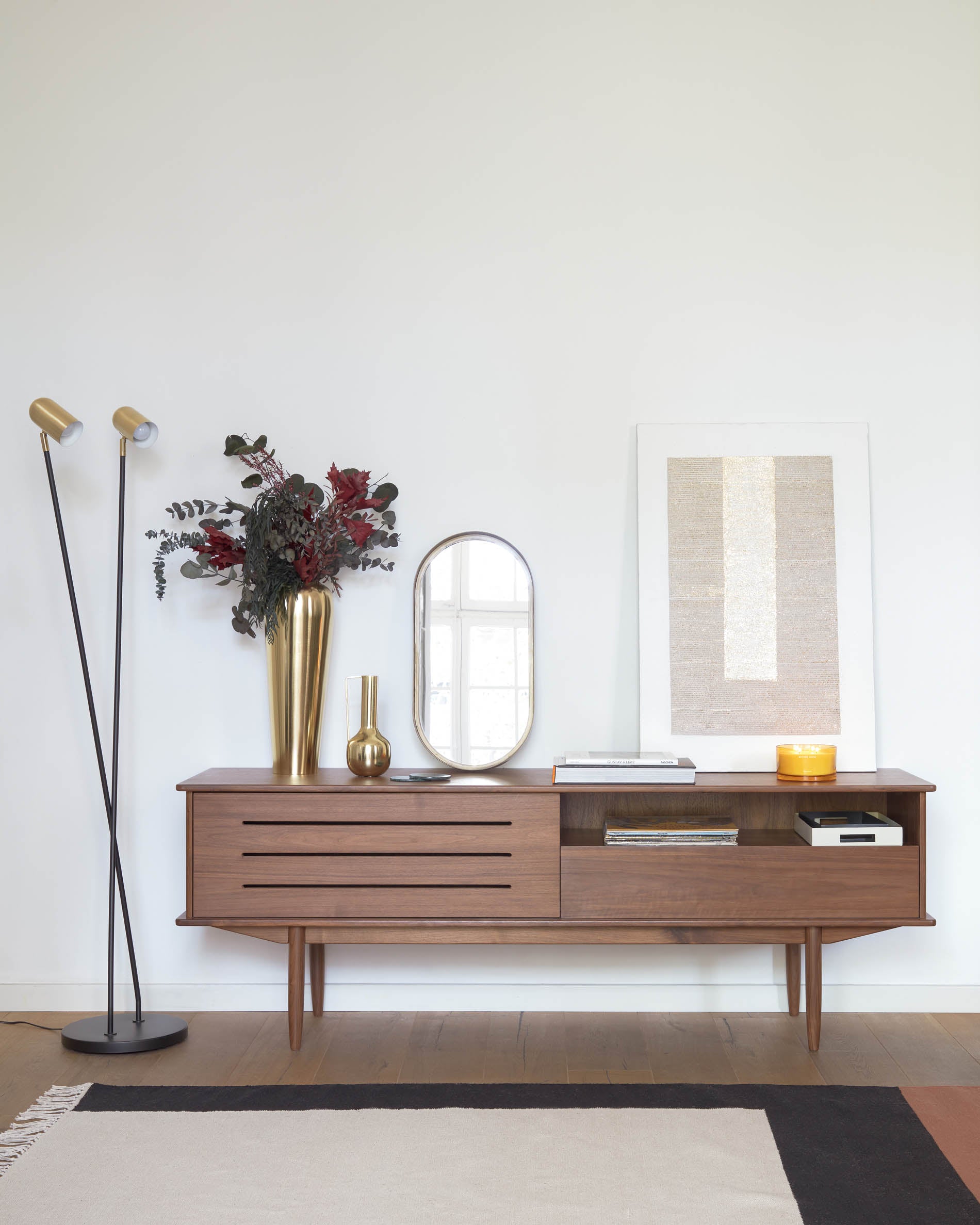 Tiare gold metal wall mirror 31 x 61,5 cm - Lifestyle