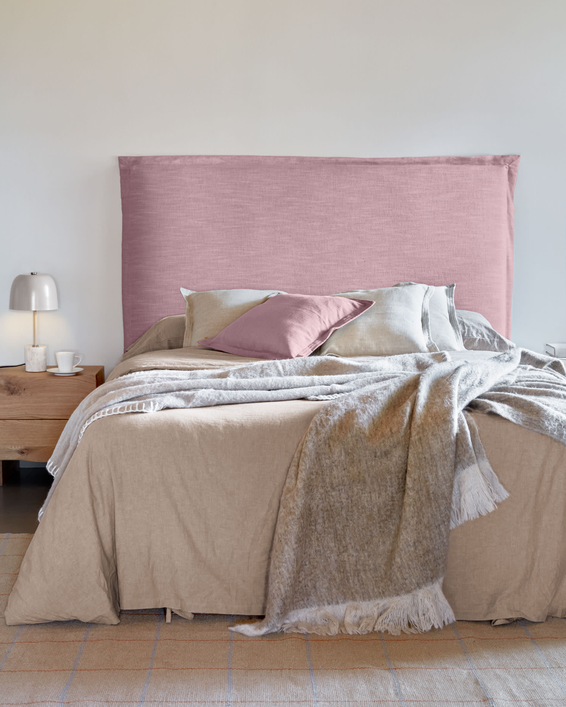 Tanit headboard pink canvas with removable cover, for 160 cm beds