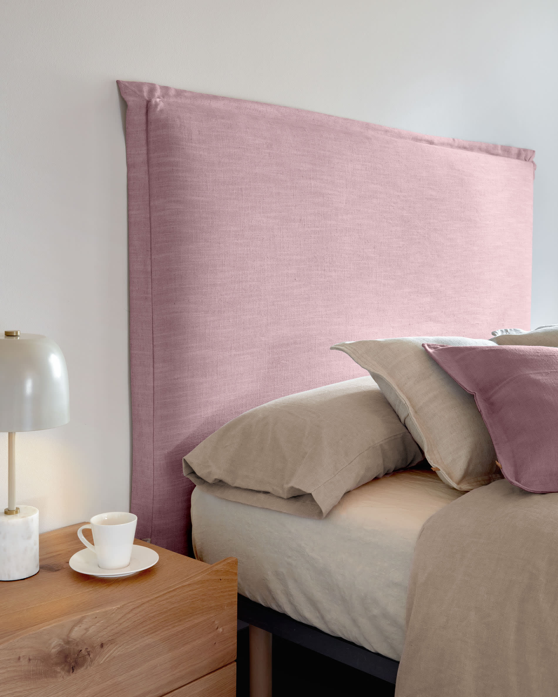 Tanit headboard pink canvas with removable cover, for 160 cm beds