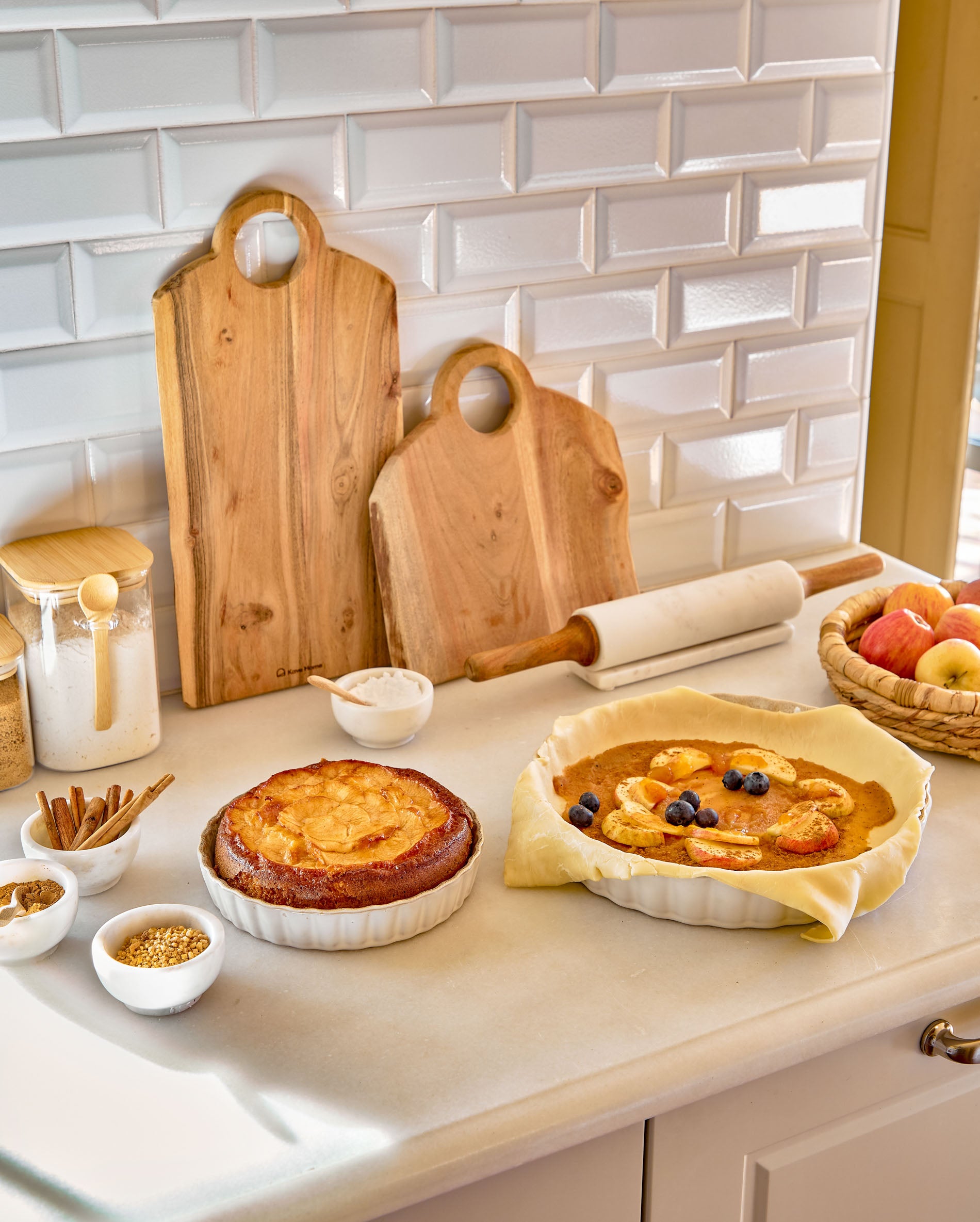 Syriana rectangular solid acacia wood serving board - Lifestyle