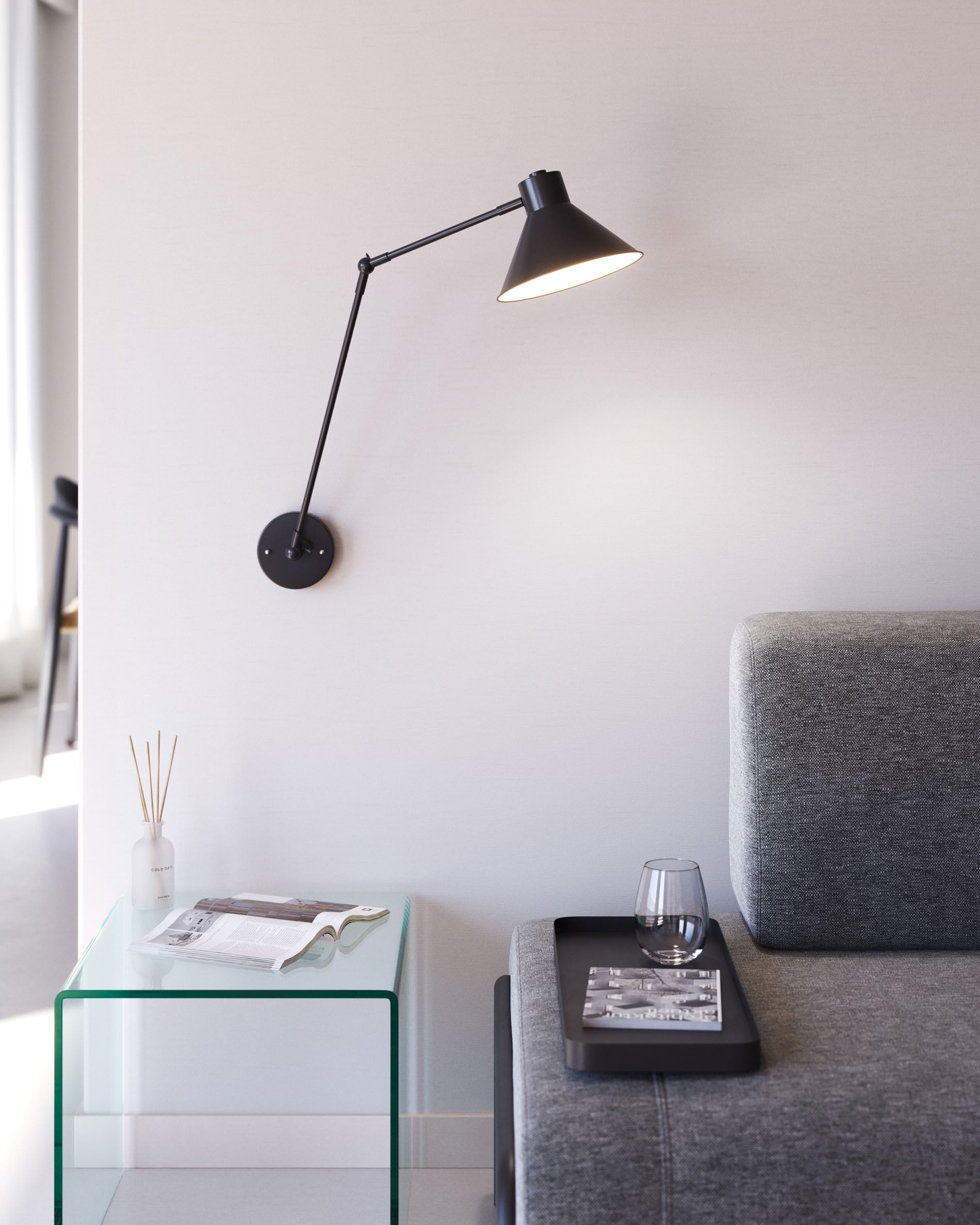 Dione wall lamp black - Lifestyle