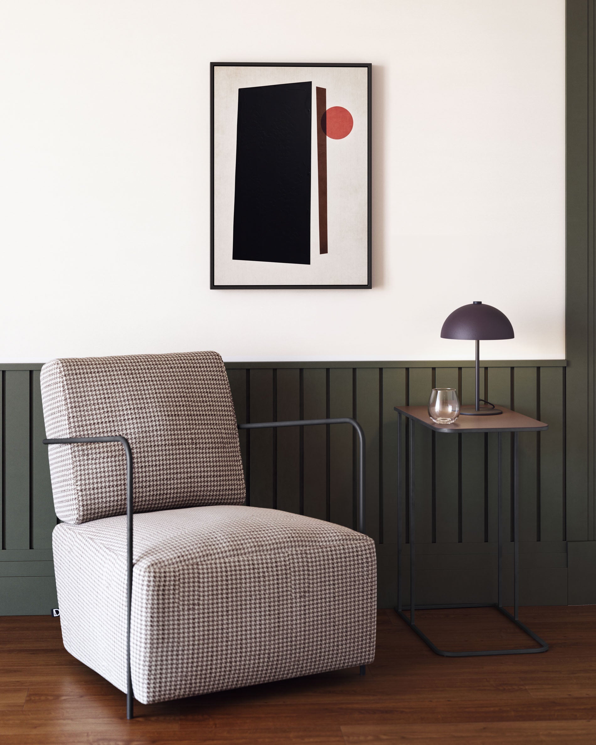 Aleyla table lamp in metal with maroon finish - Lifestyle