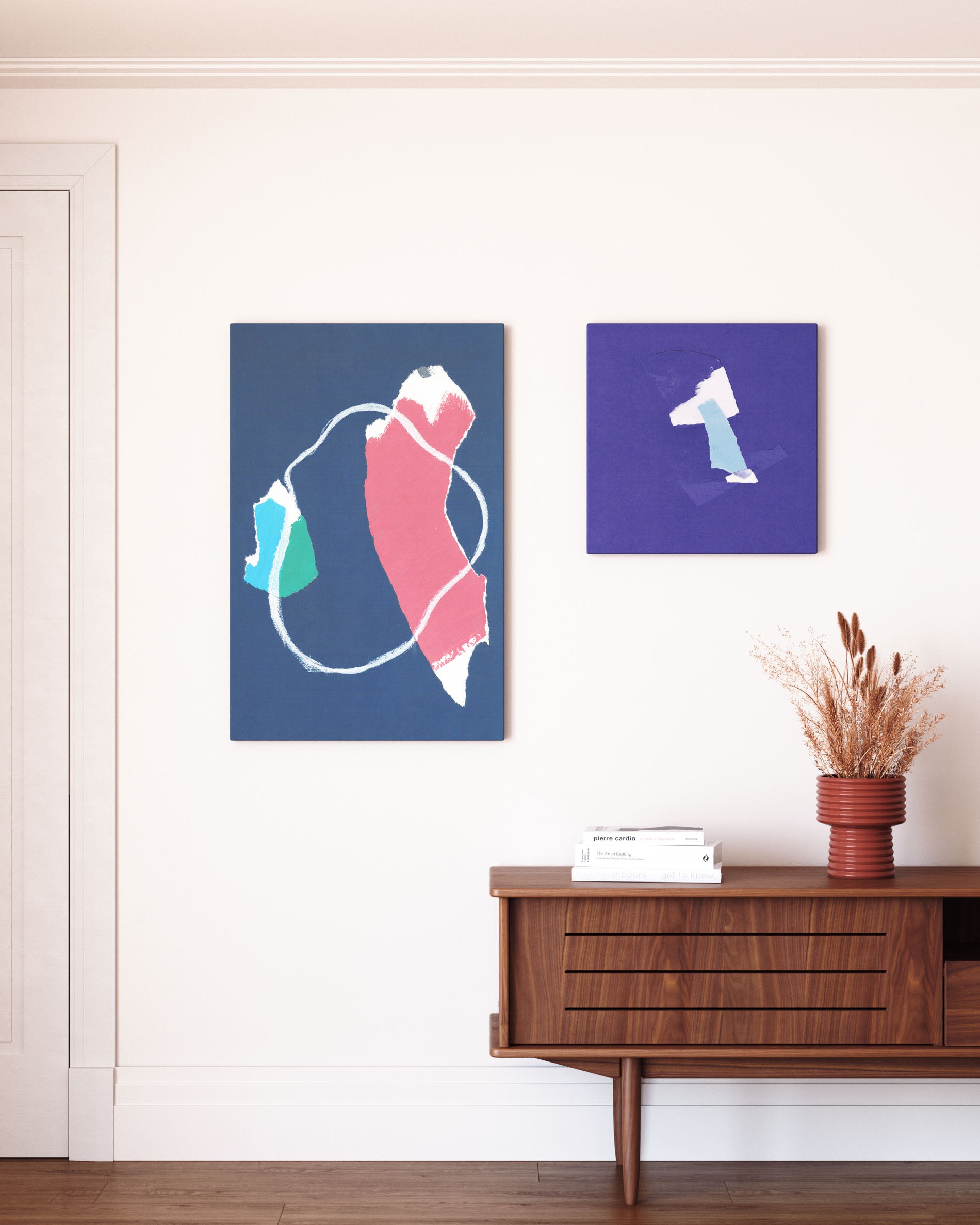 Zoeli blue abstract canvas 50 x 50 cm - Lifestyle