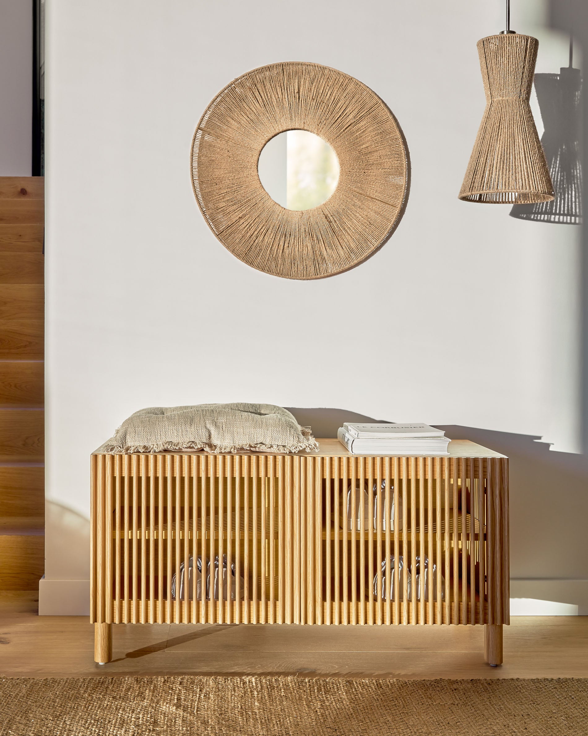Crista jute light shade with natural finish Ø 24.5 cm - Lifestyle
