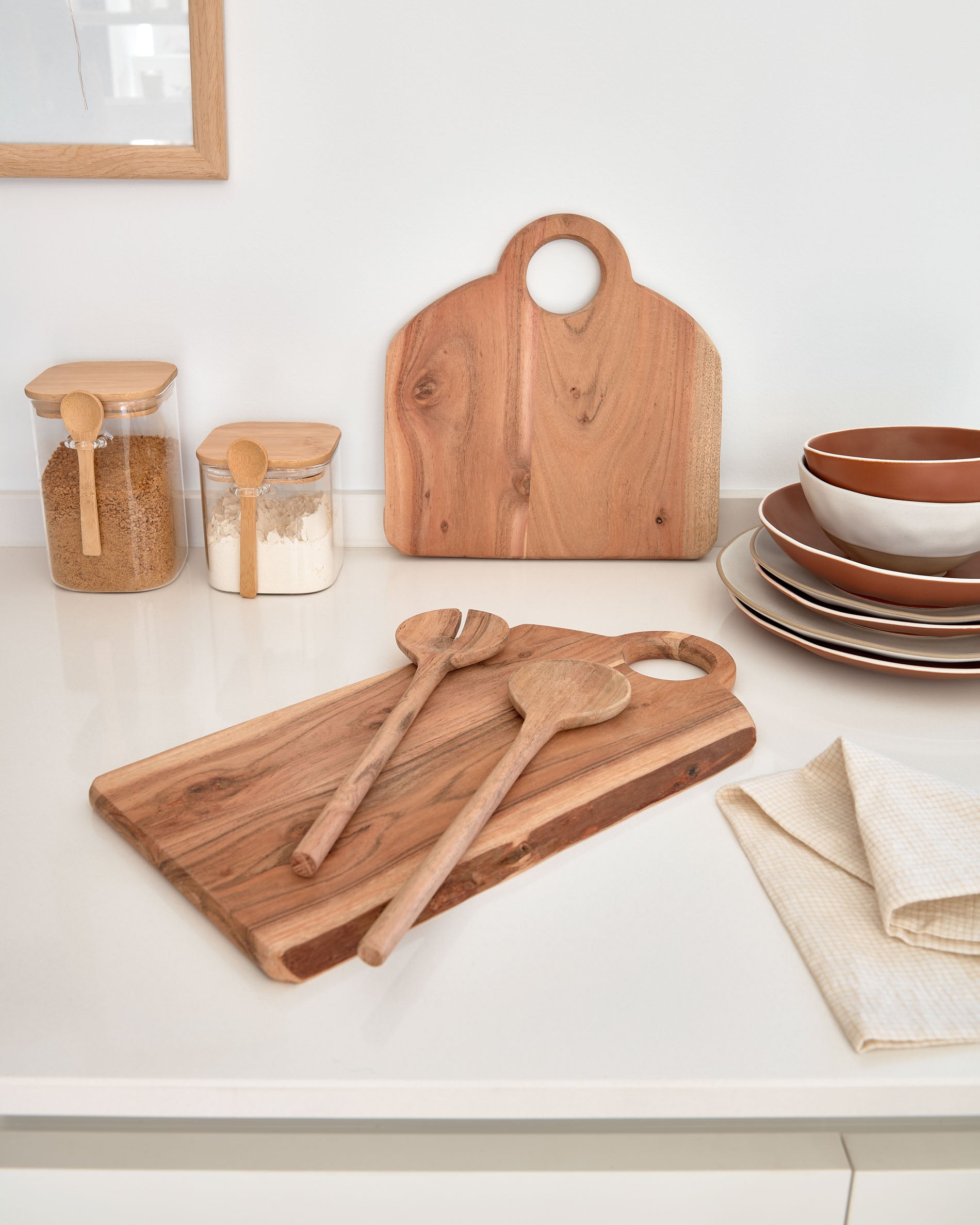 Syriana rectangular solid acacia wood serving board - Lifestyle