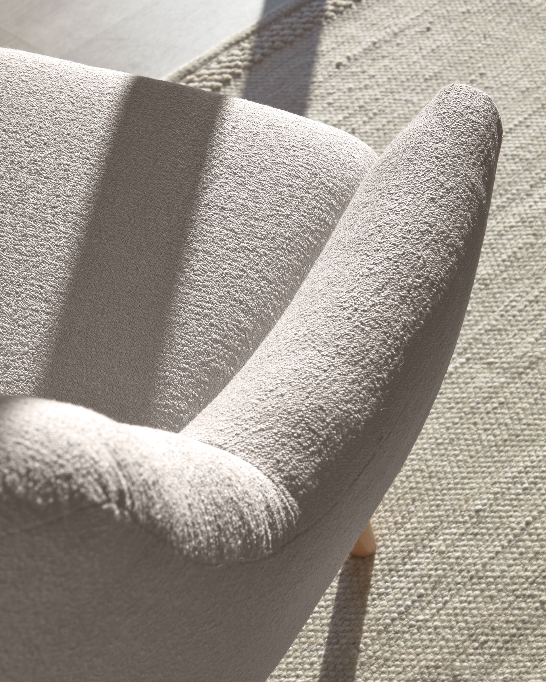 Candela armchair in grey micro bouclé FSC Mix Credit - Lifestyle