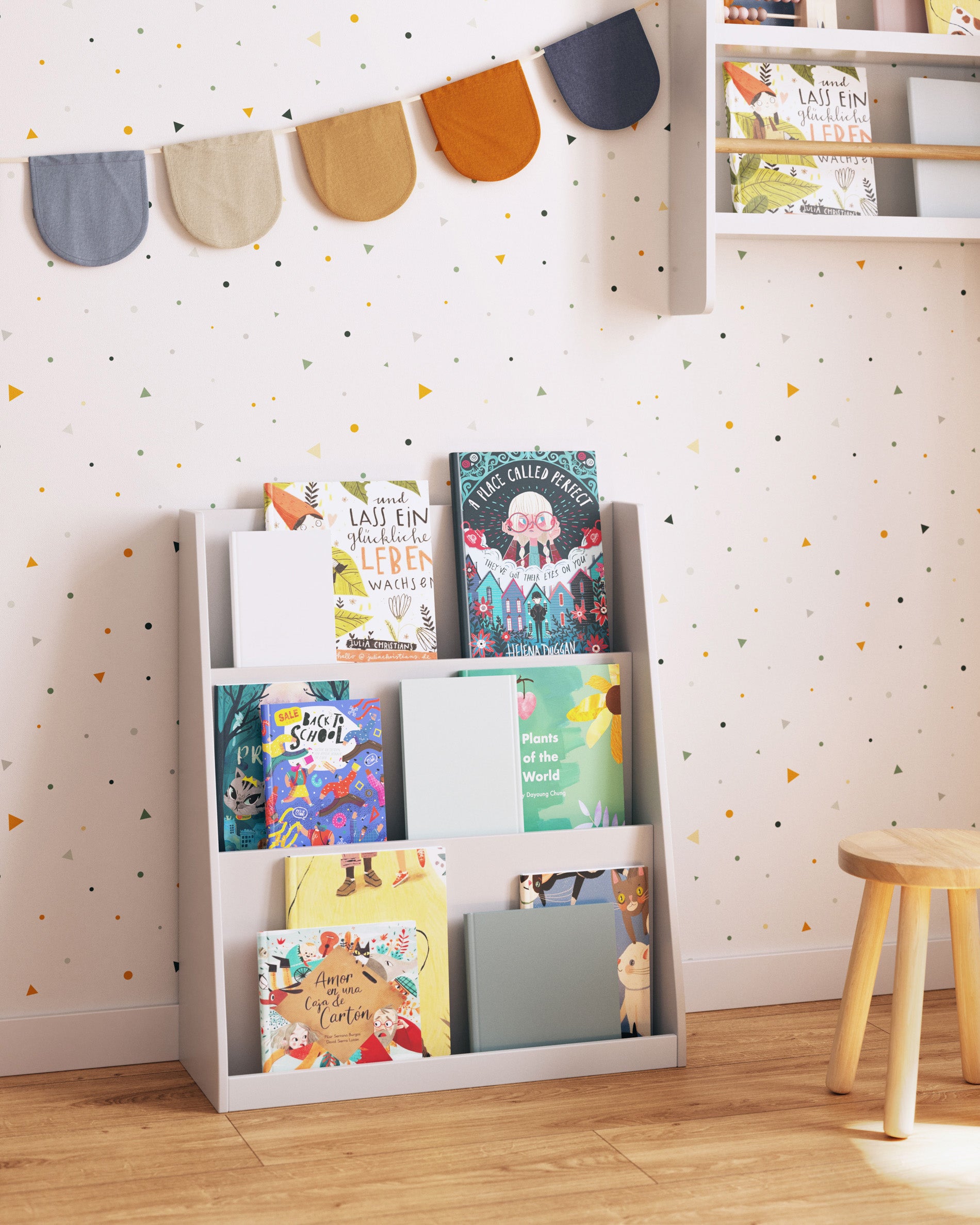 Adiventina bookcase in white MDF 59,5 x 69,5 cm - Lifestyle
