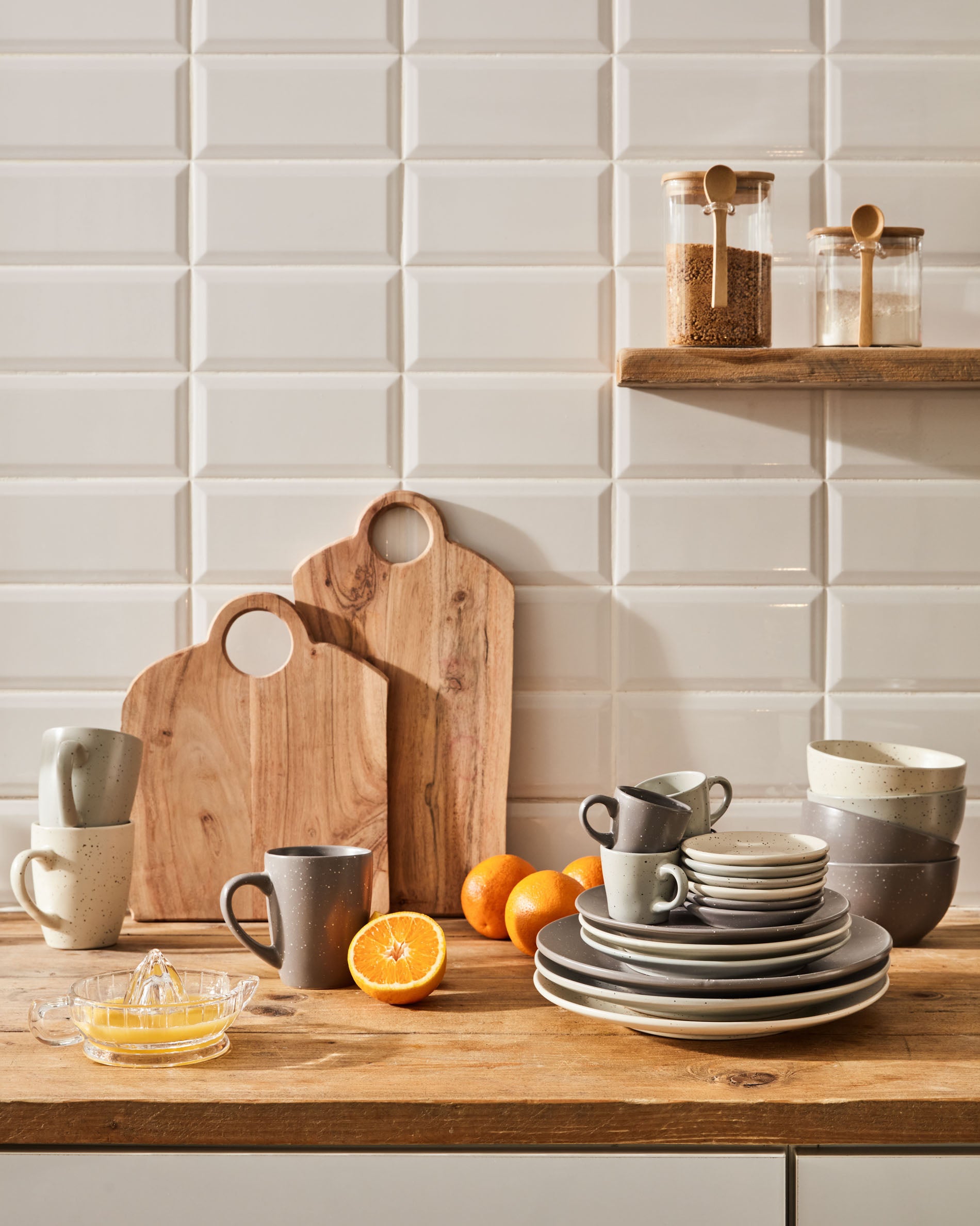 Syriana rectangular solid acacia wood serving board - Lifestyle
