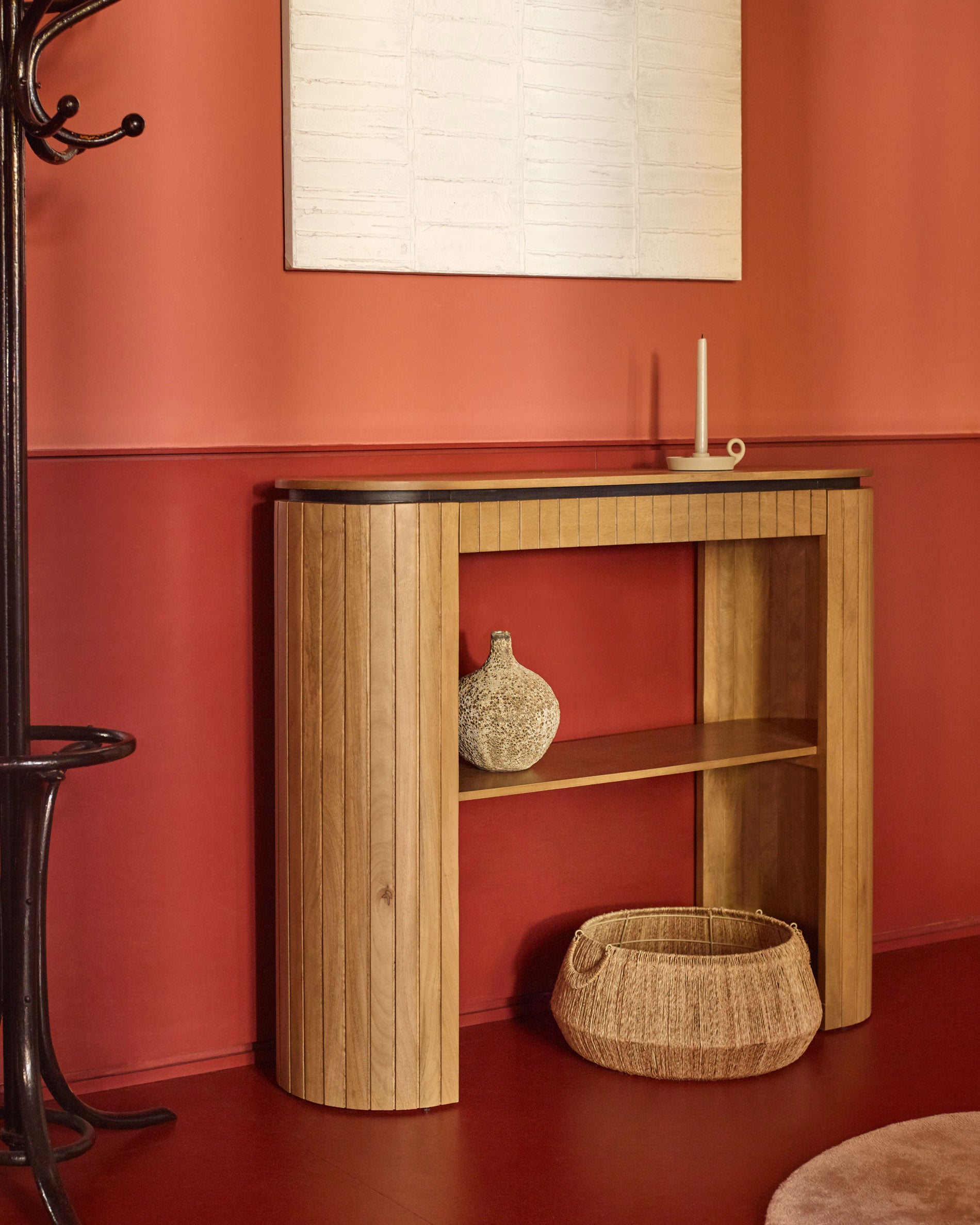 Licia console table with 1 drawer, solid mango wood, 120 x 90 cm - Lifestyle