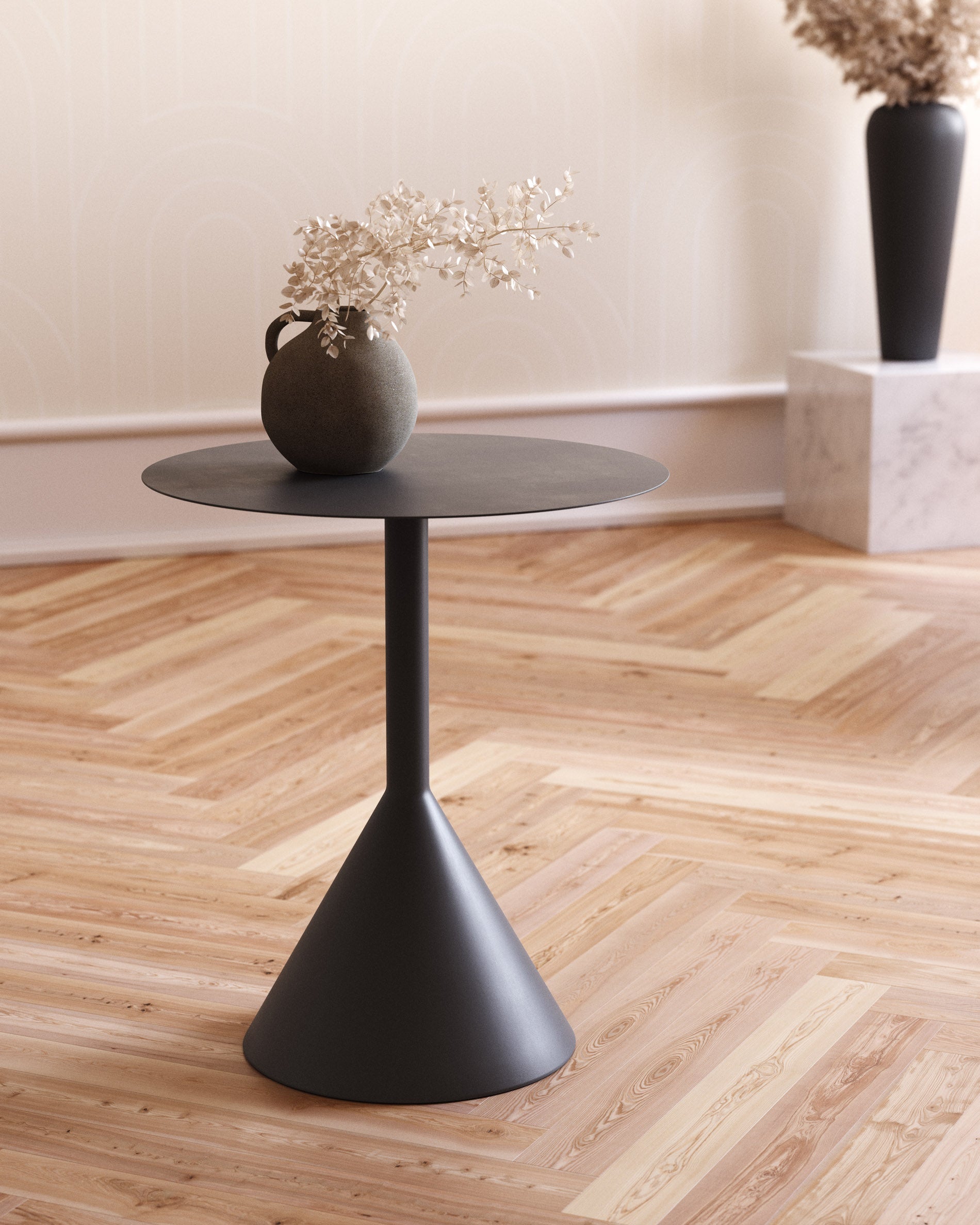 Yinan side table Ø 48 cm black - Lifestyle