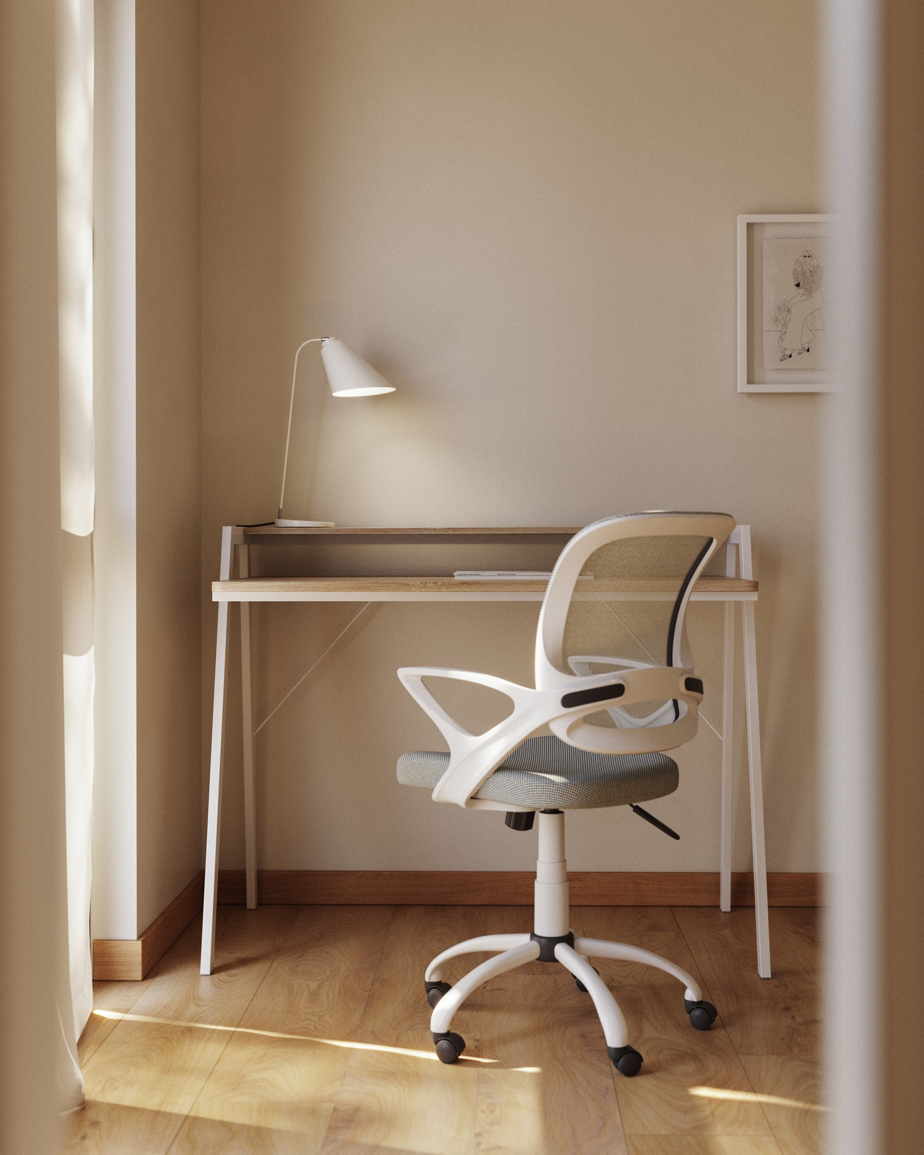 Tipir table lamp in steel with white finish - Lifestyle