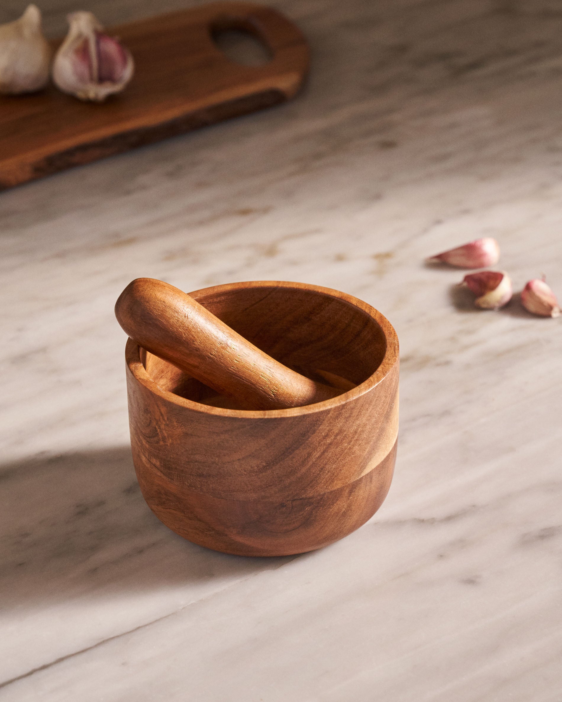 Kasia solid acacia wood mortar - Lifestyle