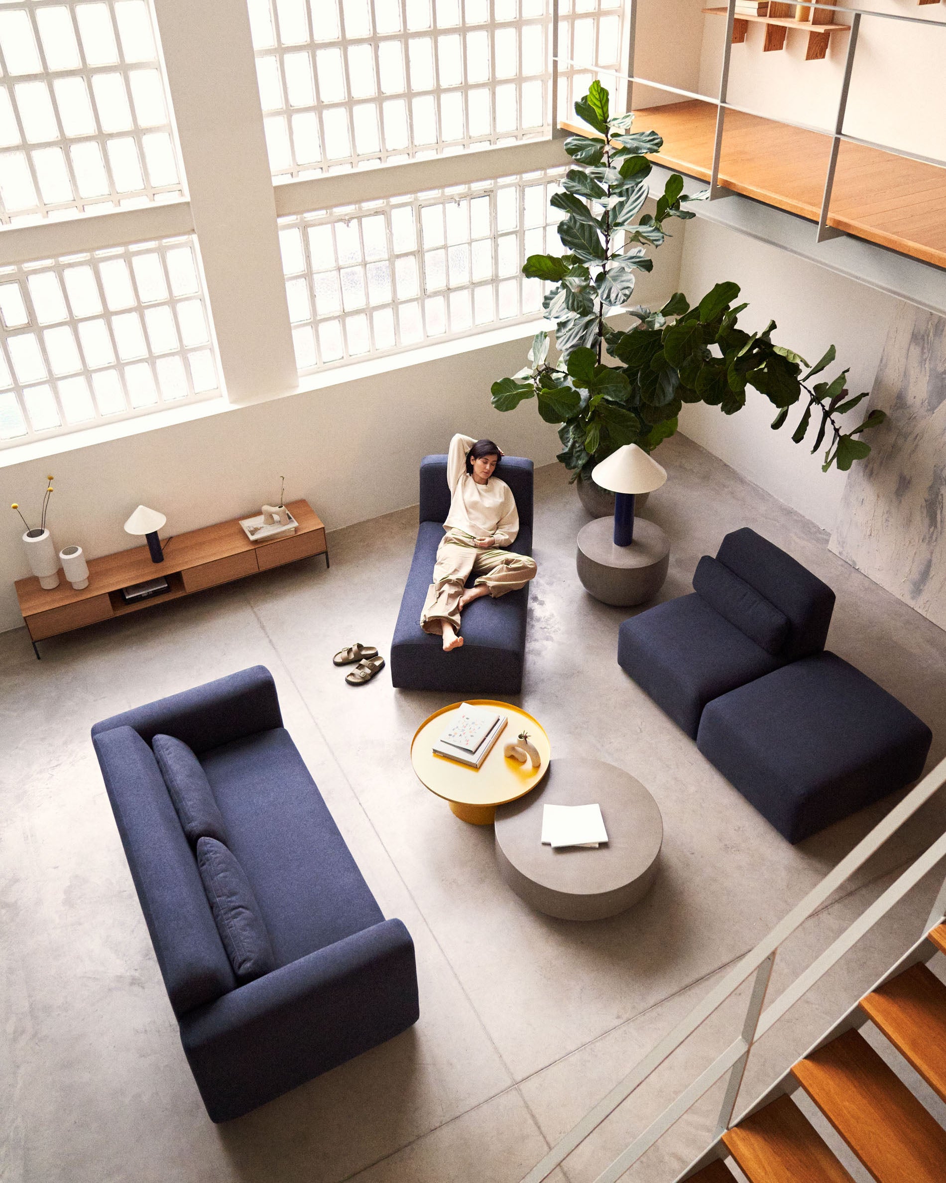 Neom 2 seater modular sofa in blue, 188 cm FSC Mix Credit - Lifestyle
