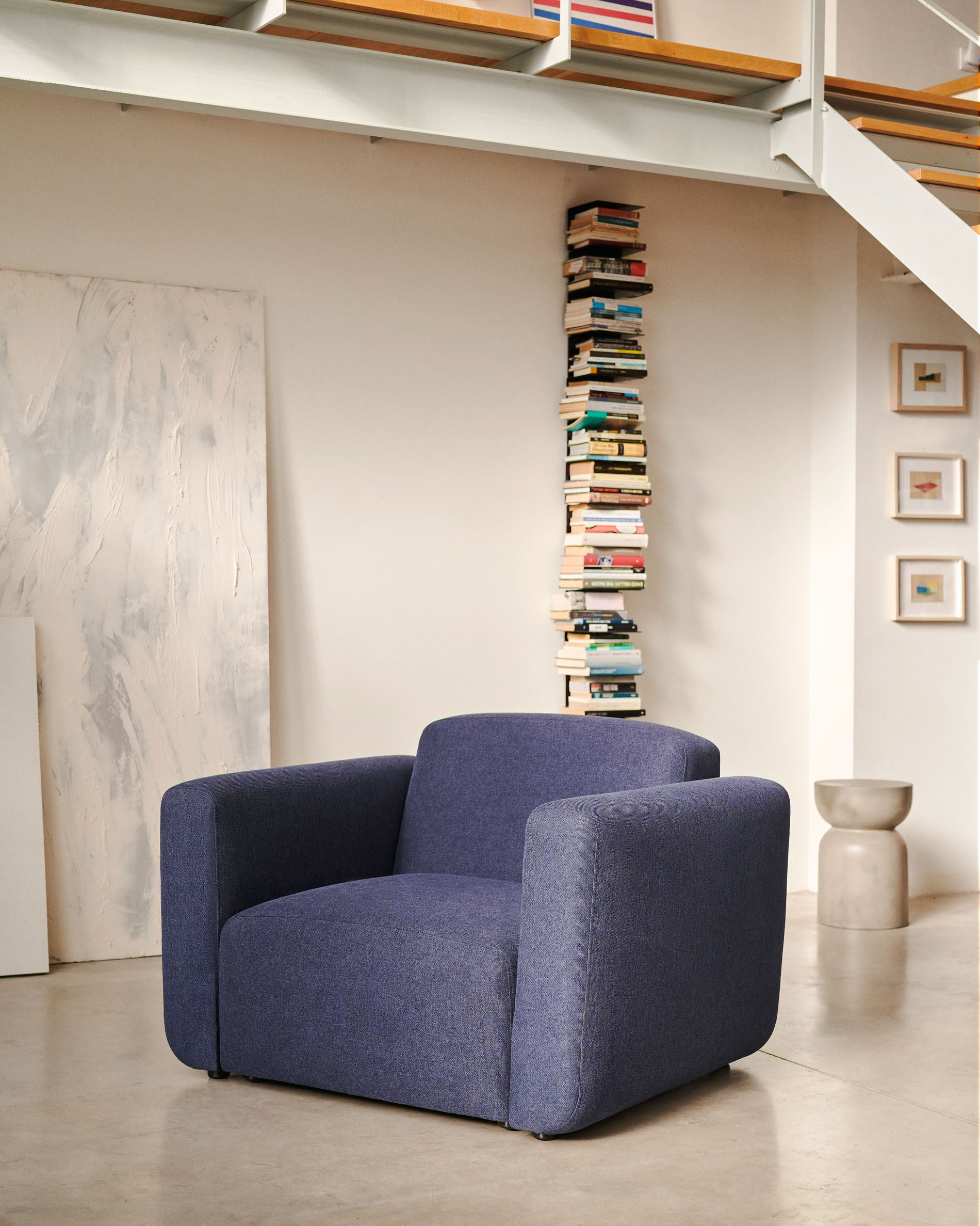 Neom modular armchair in blue FSC Mix Credit - Lifestyle