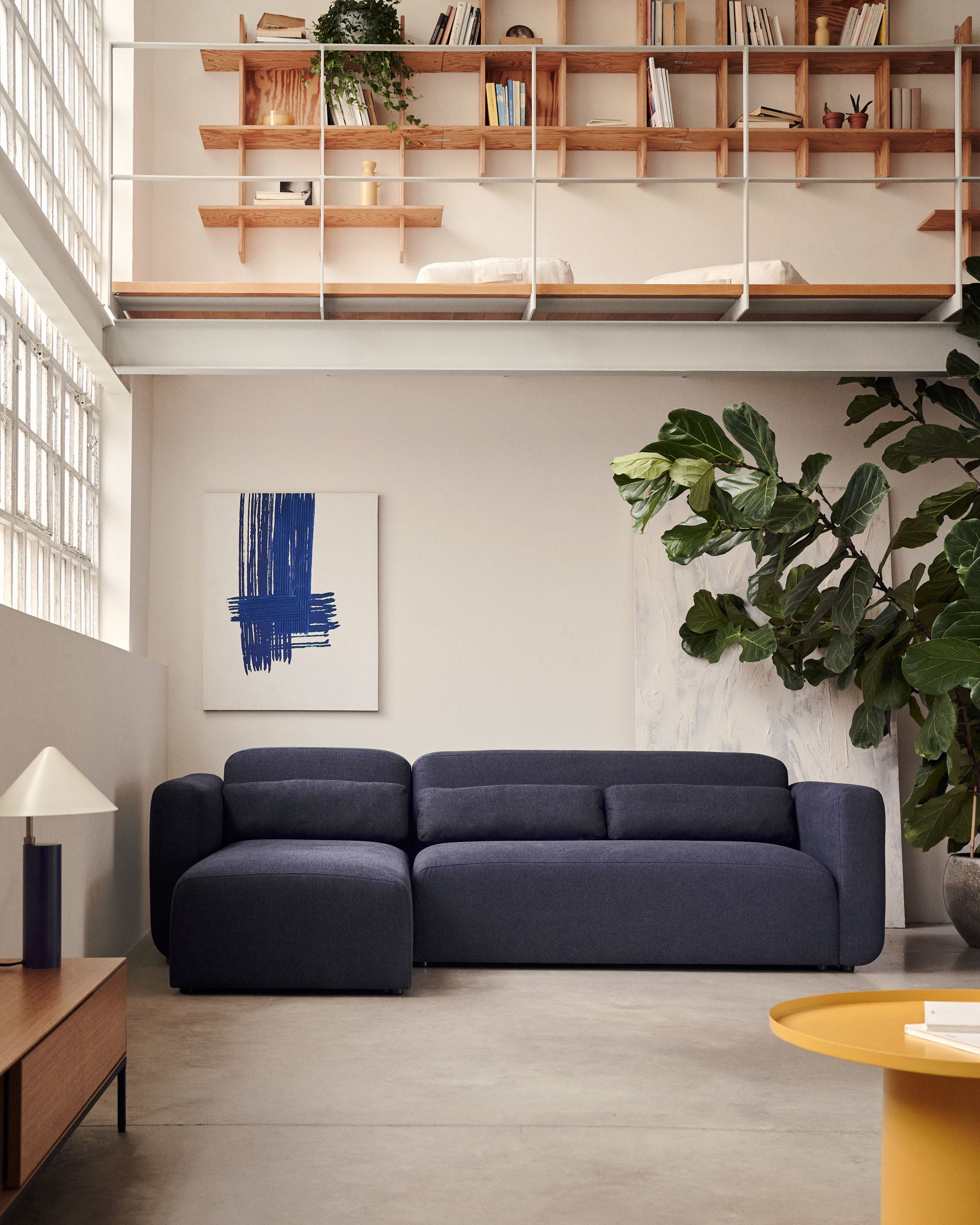 Neom 3 seater modular sofa, right/left chaise longue in blue, 263 cm FSC Mix Credit - Lifestyle