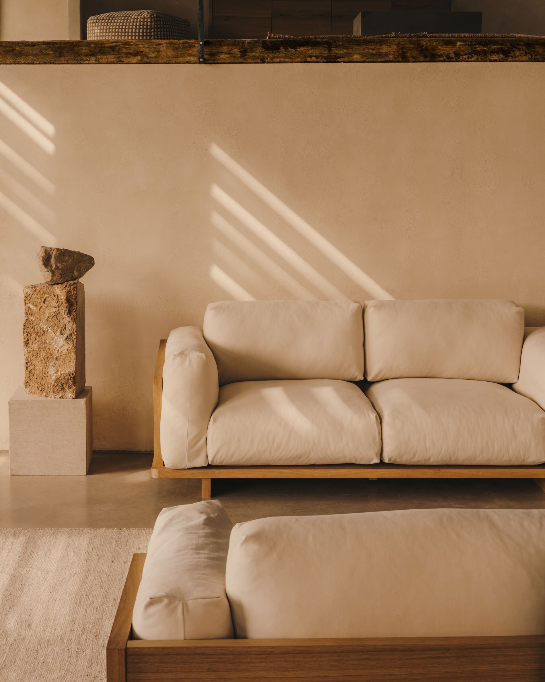 Oaq 3 seater sofa in beige, 225 cm FSC Mix Credit - Lifestyle