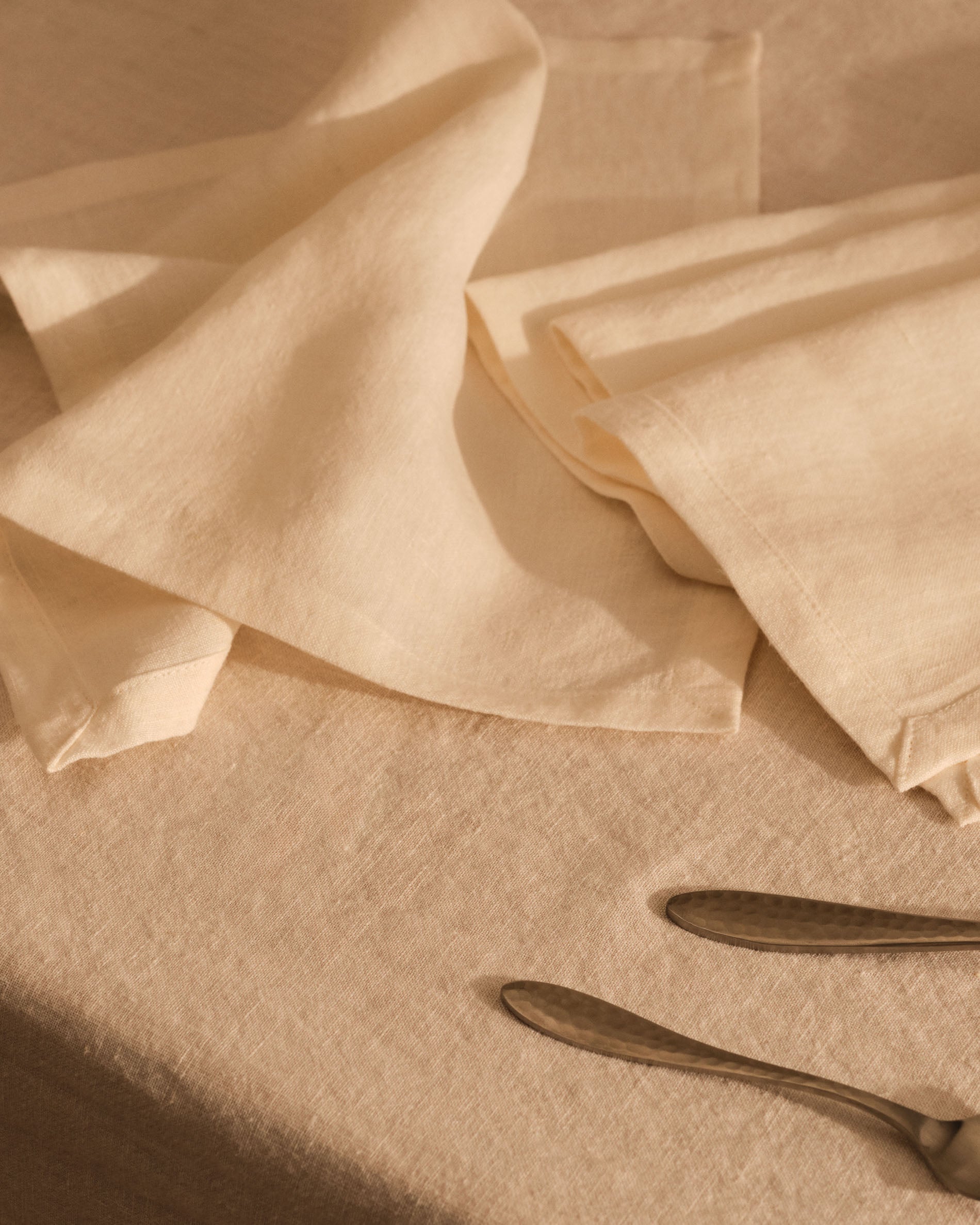 Pals de 2 serviettes, 100% white linen - Lifestyle