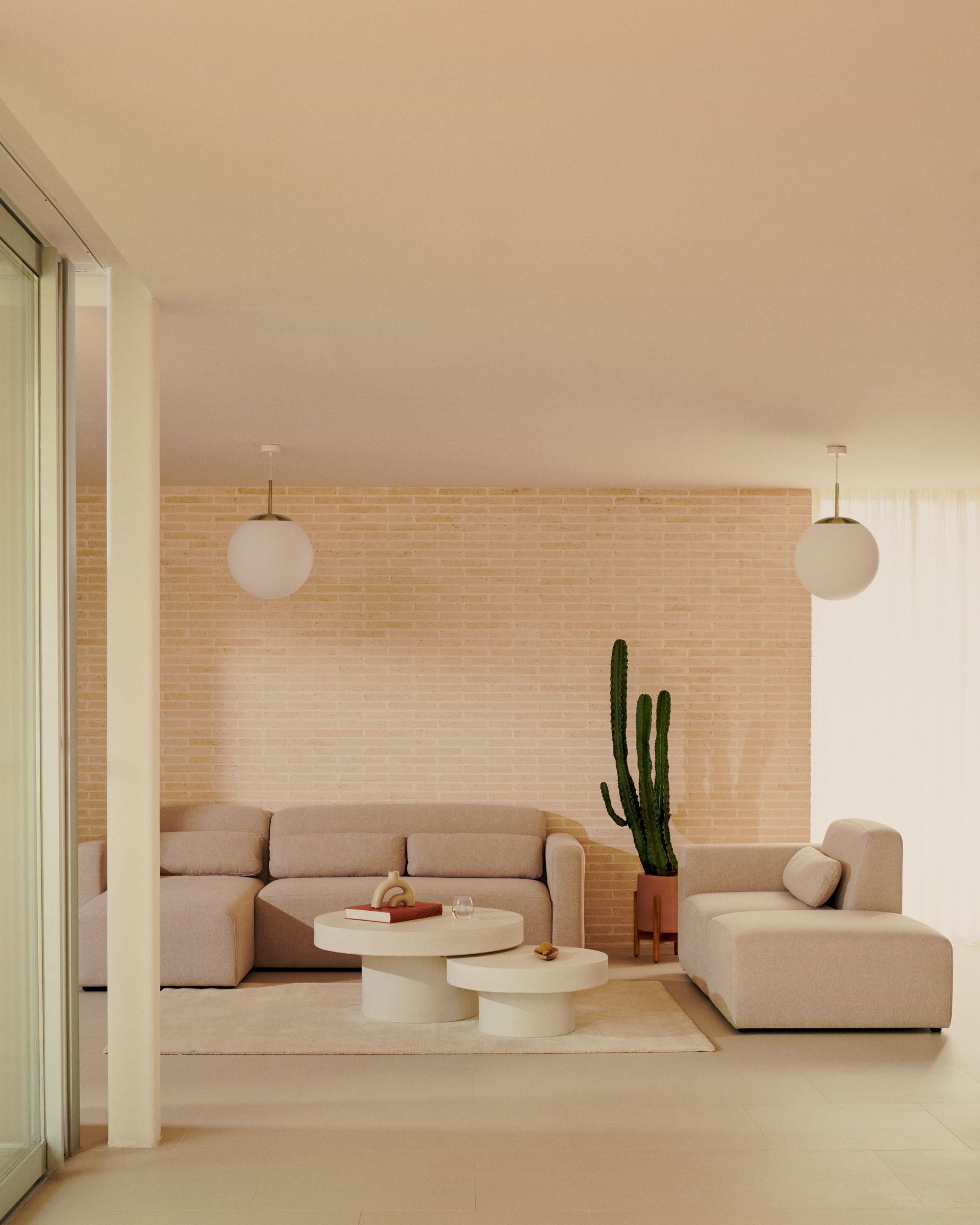 Neom 1 seater modular sofa with back module in beige, 169 cm FSC Mix Credit - Lifestyle