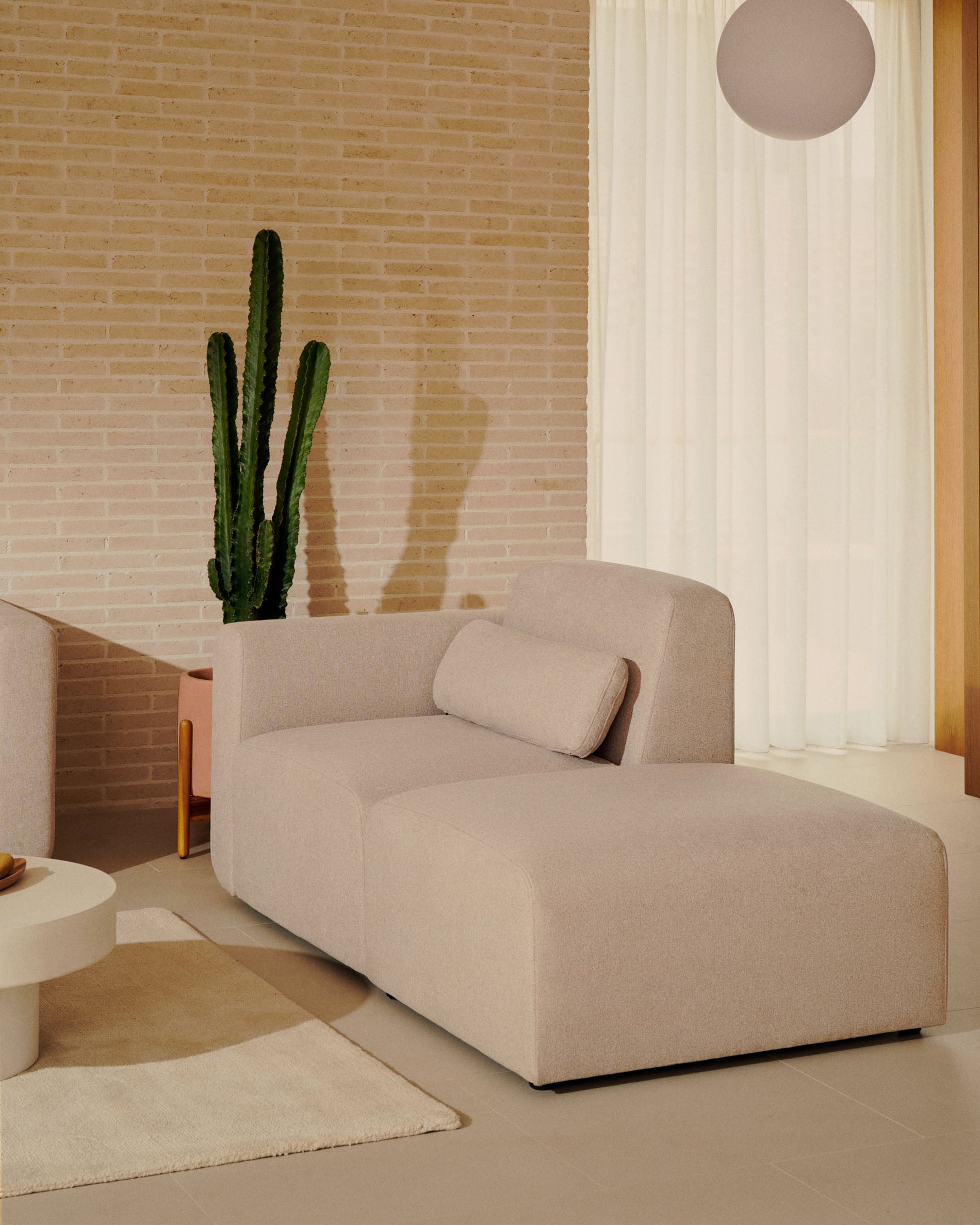Neom 1 seater modular sofa with back module in beige, 169 cm FSC Mix Credit - Lifestyle