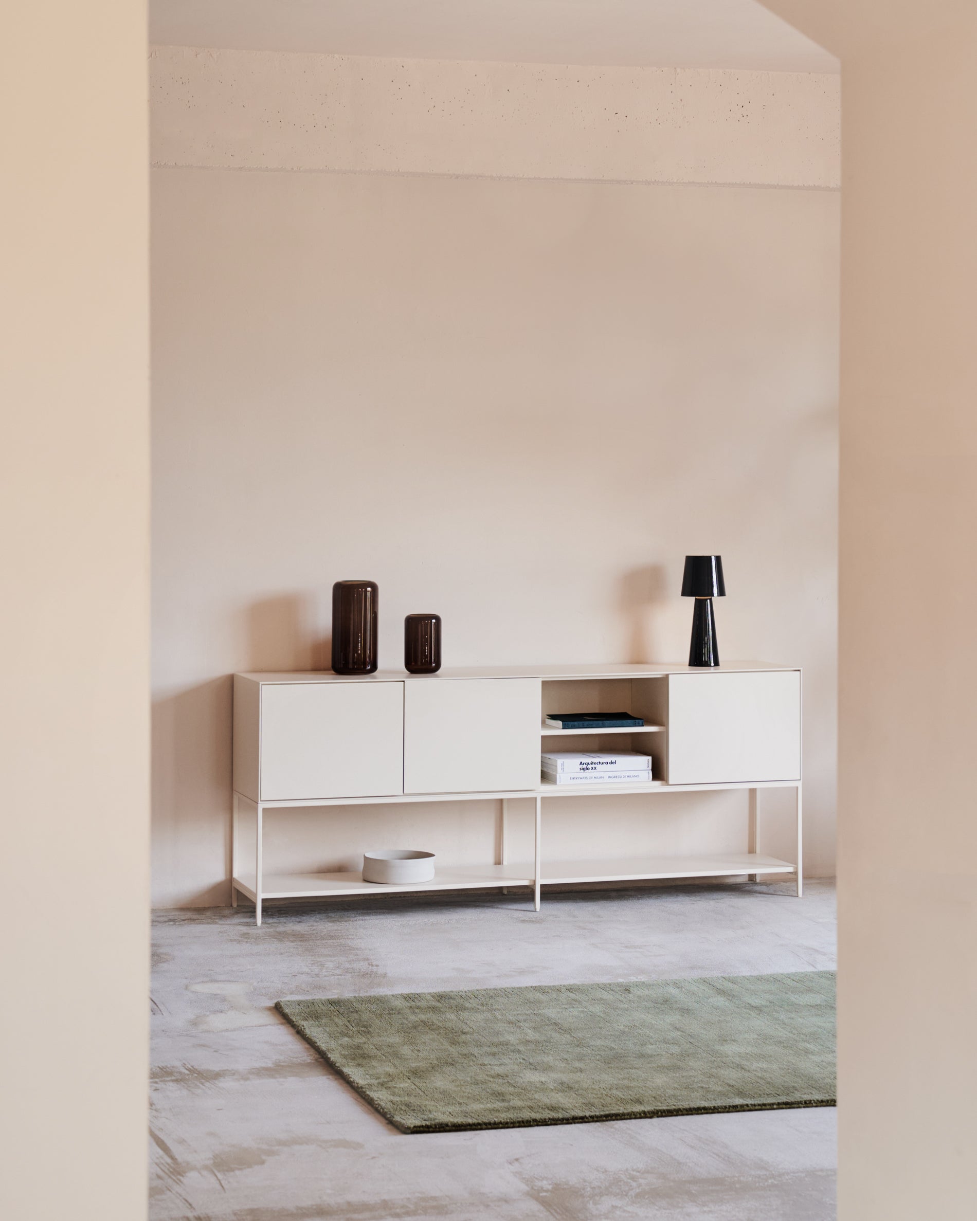 Vedrana 3-door sideboard white lacquered MDF 195 x 80 cm - Lifestyle