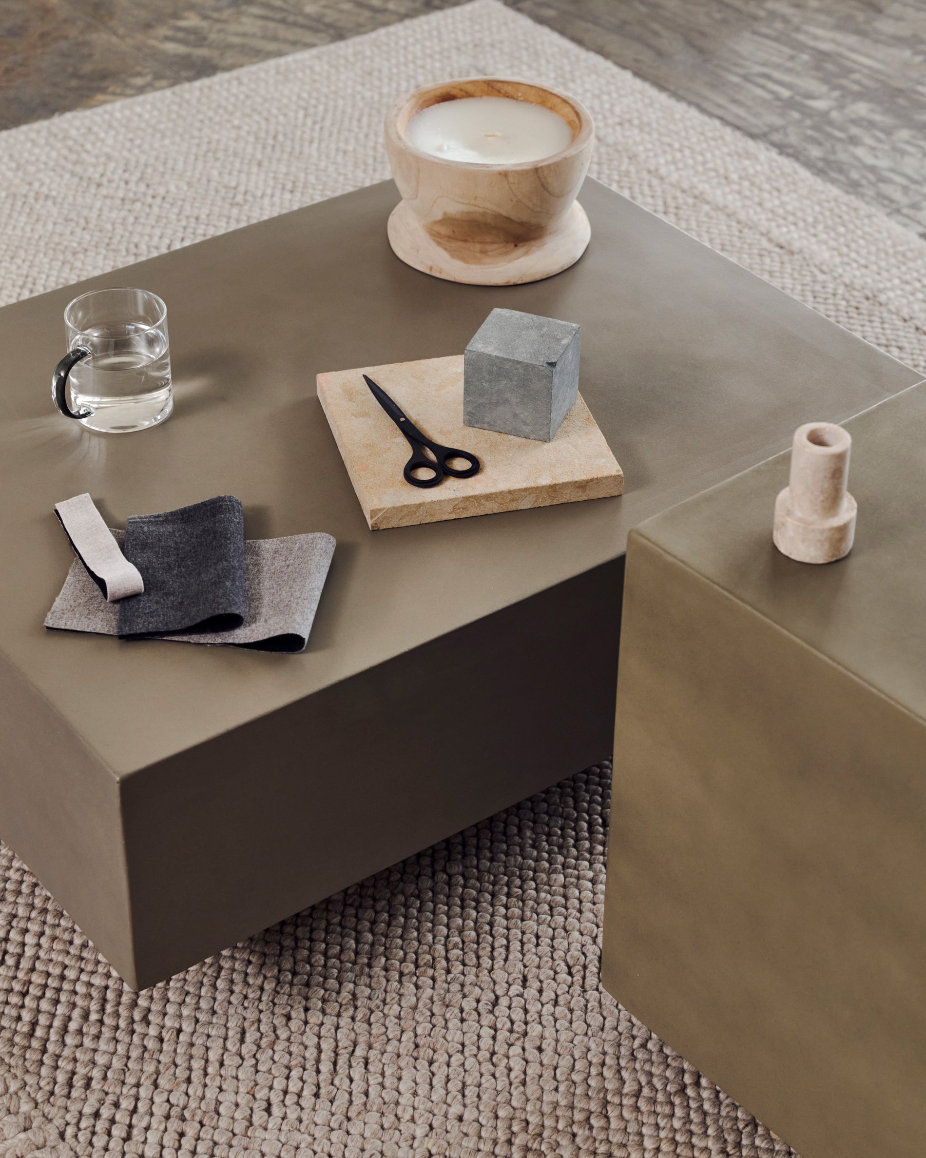 Rustella cement coffee table, 80 x 60 cm - Lifestyle