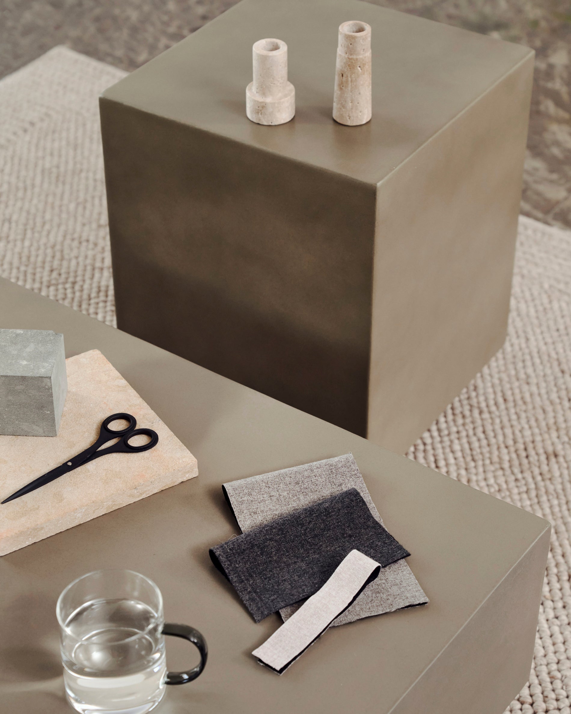 Rustella cement side table, 35 x 35 cm - Lifestyle