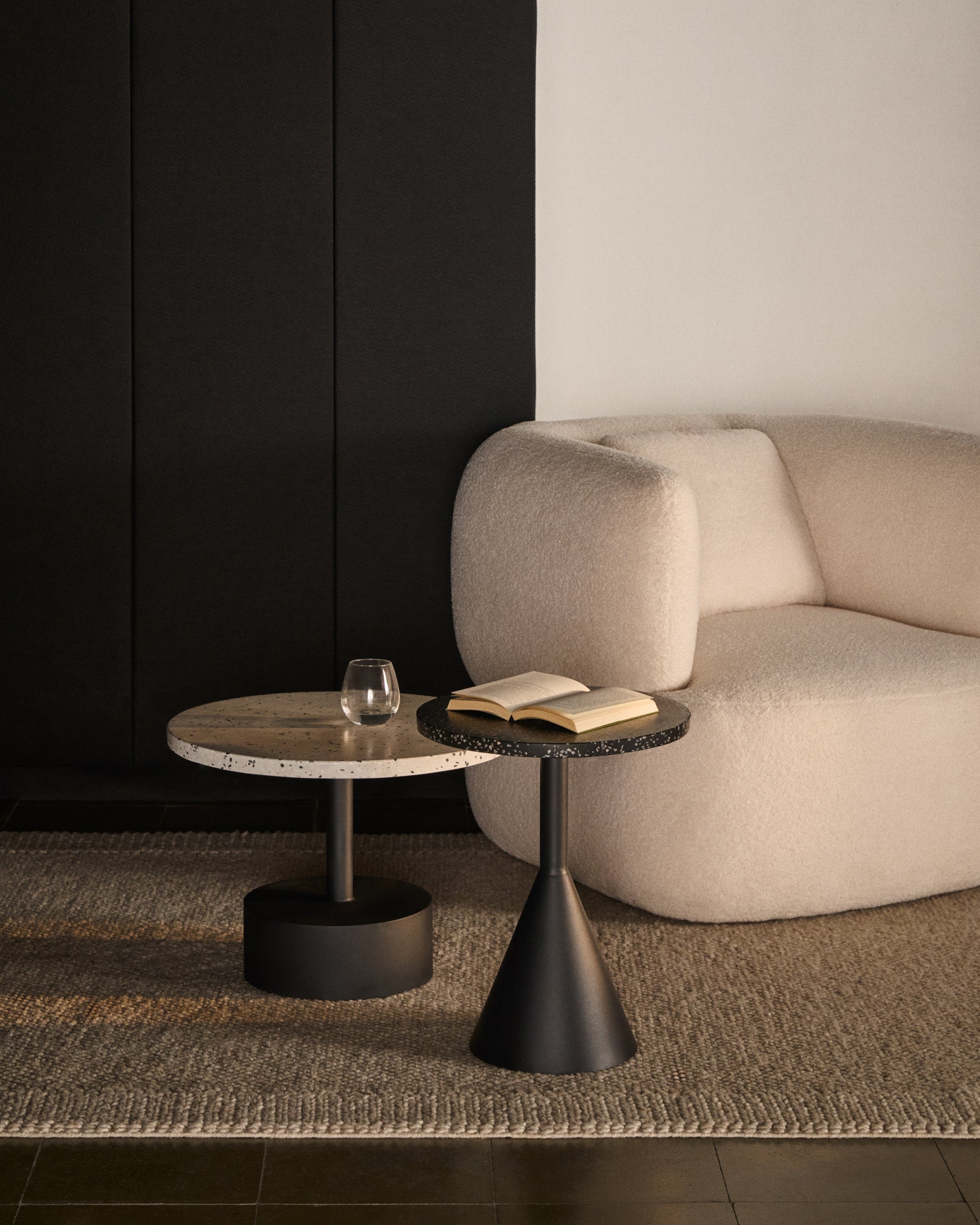 Martina ecru bouclé swivel armchair with cushion FSC Mix Credit - Lifestyle