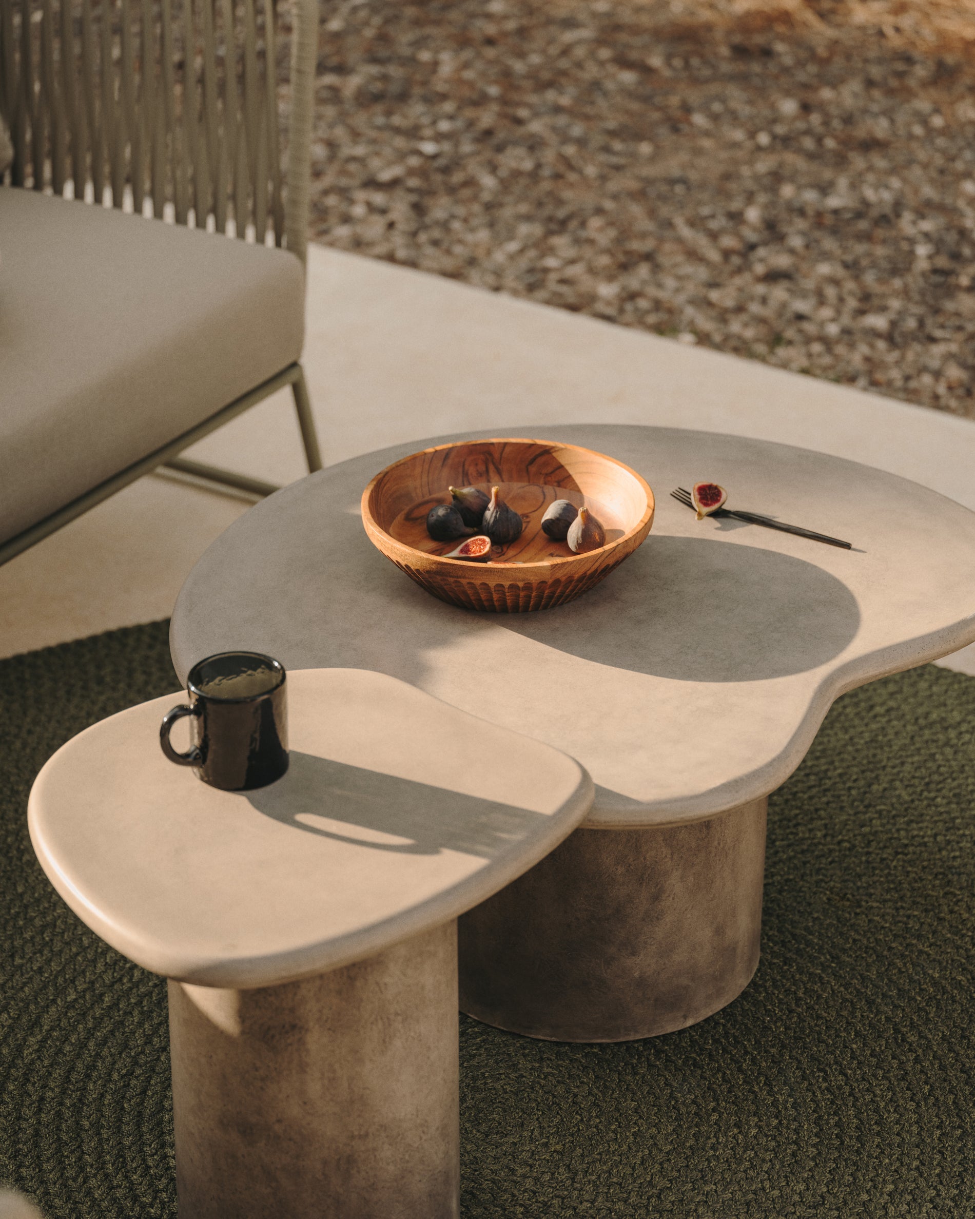 Macarella cement coffee table, 83 x 77 cm