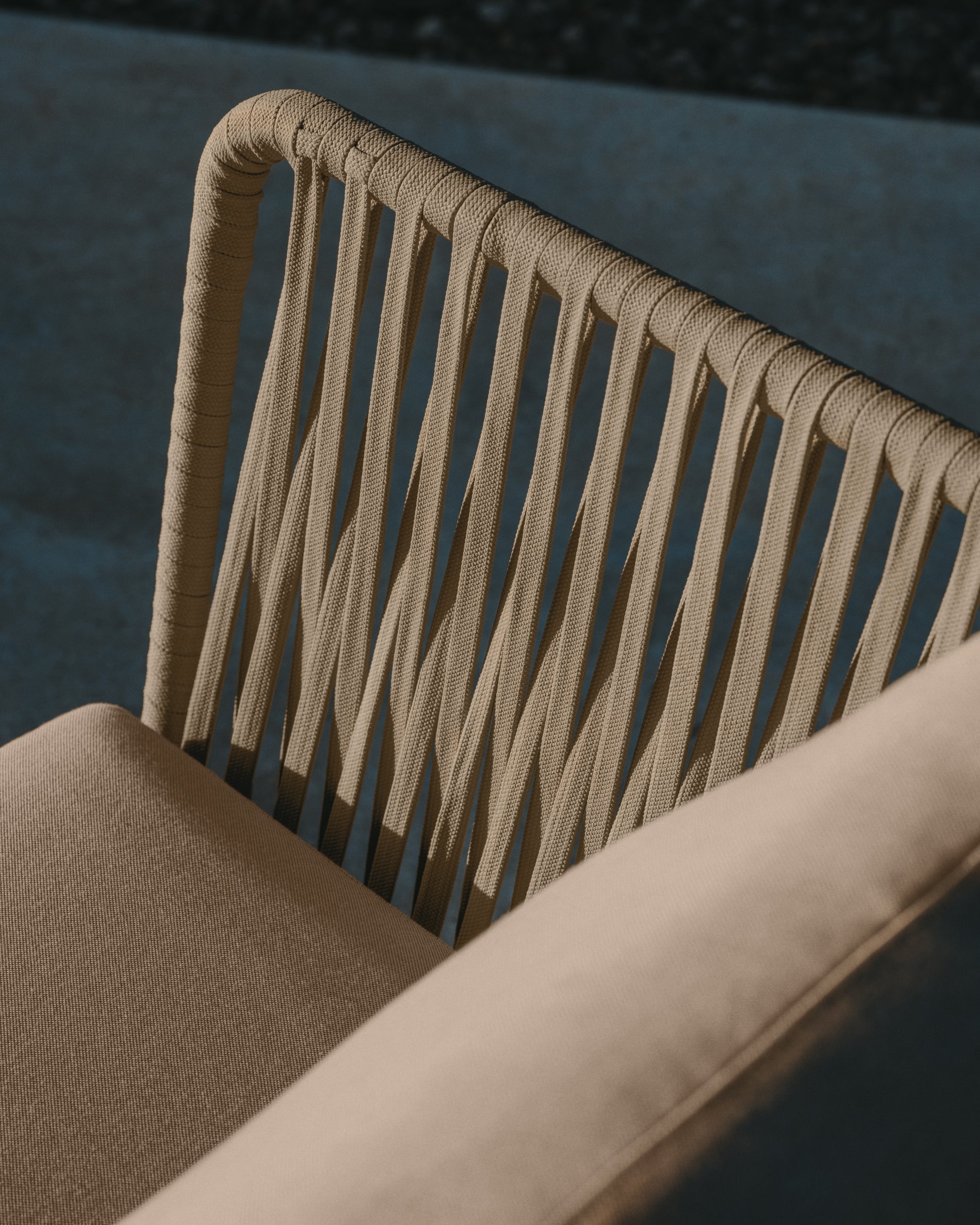 Saconca outdoor armchair made of cord and green galvanised steel - Lifestyle