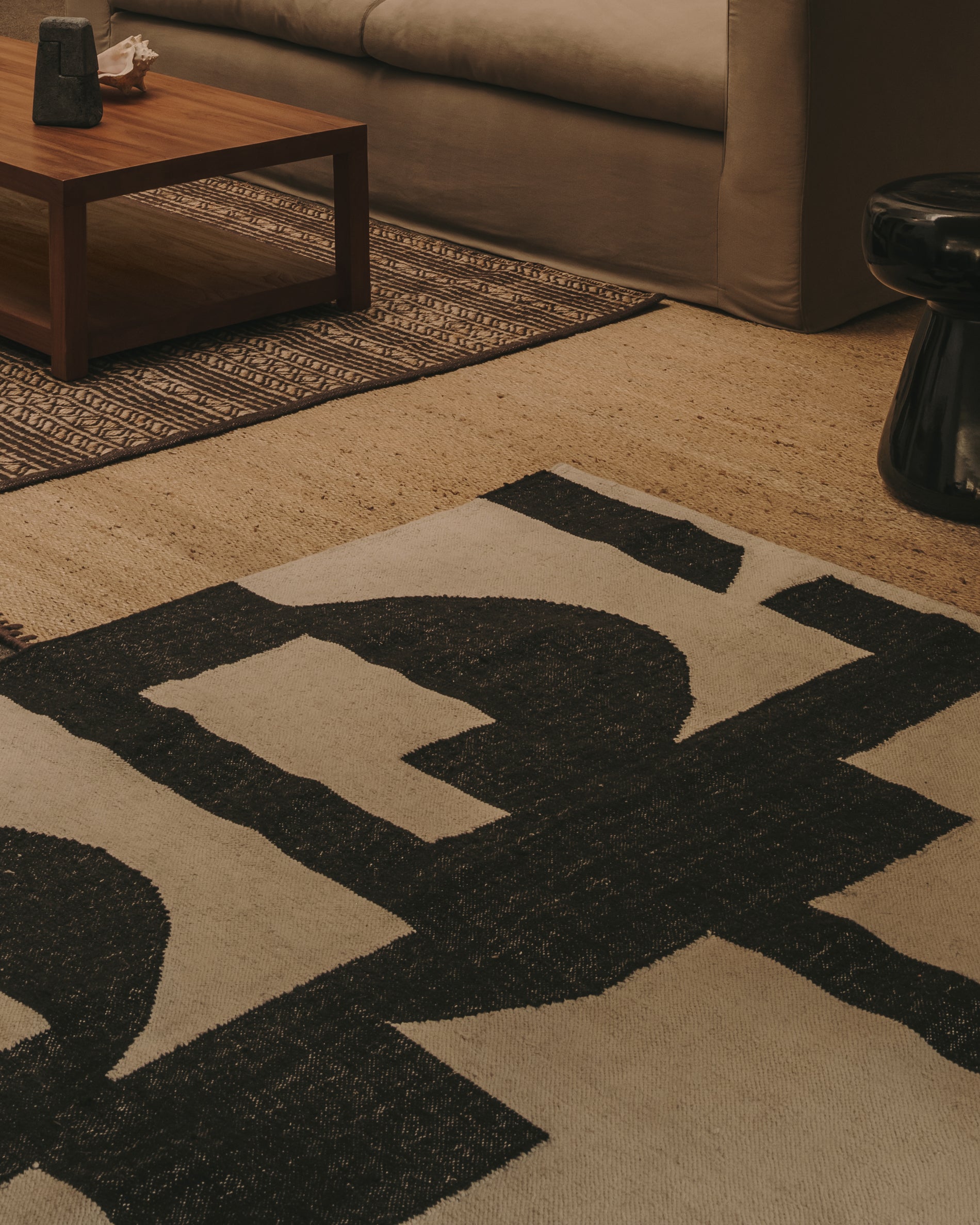 Sotty pamut szőnyeg fekete-fehérben 160 x 230 cm