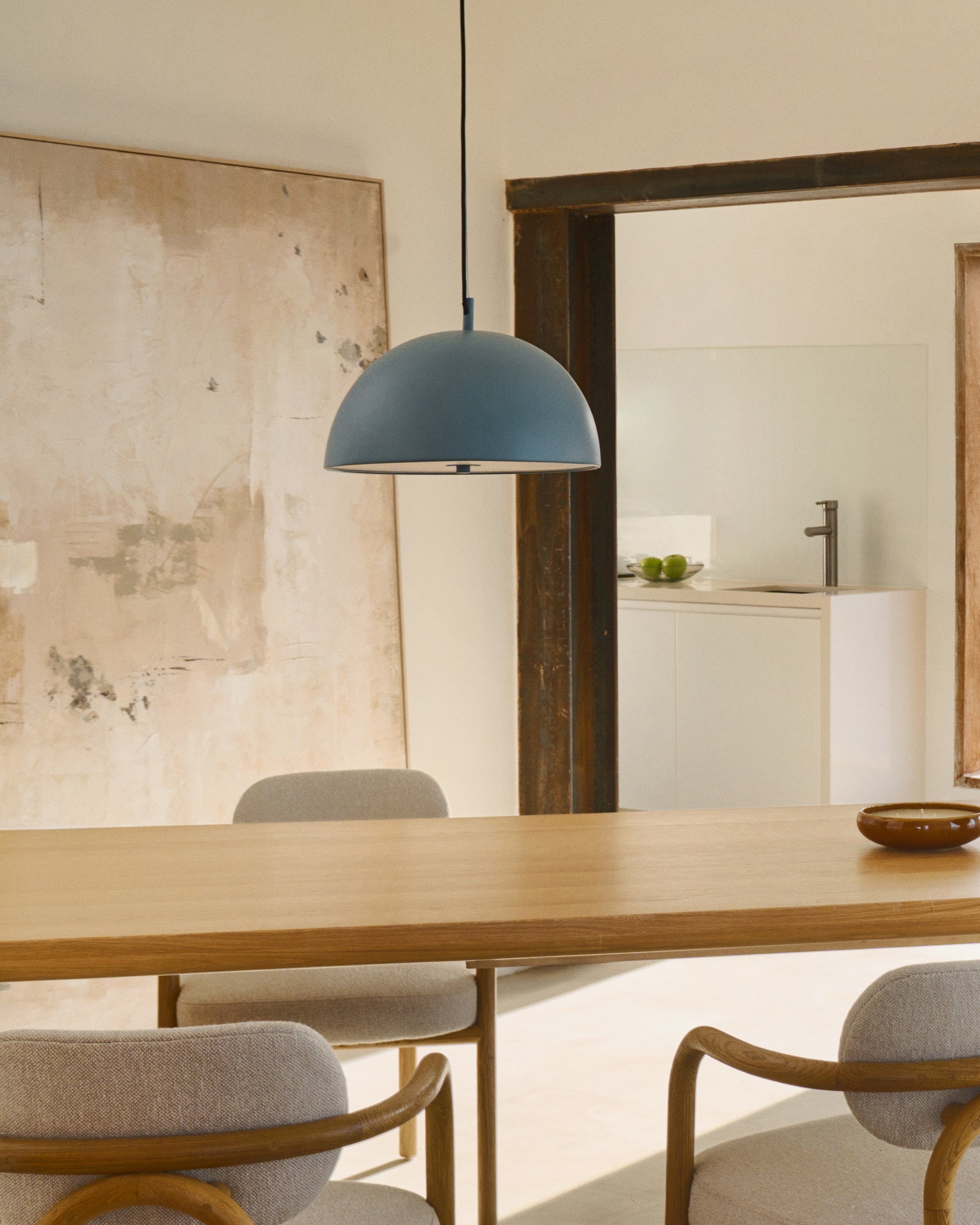 Catlar metal ceiling lamp in a blue painted finish Ø 40 cm - Lifestyle