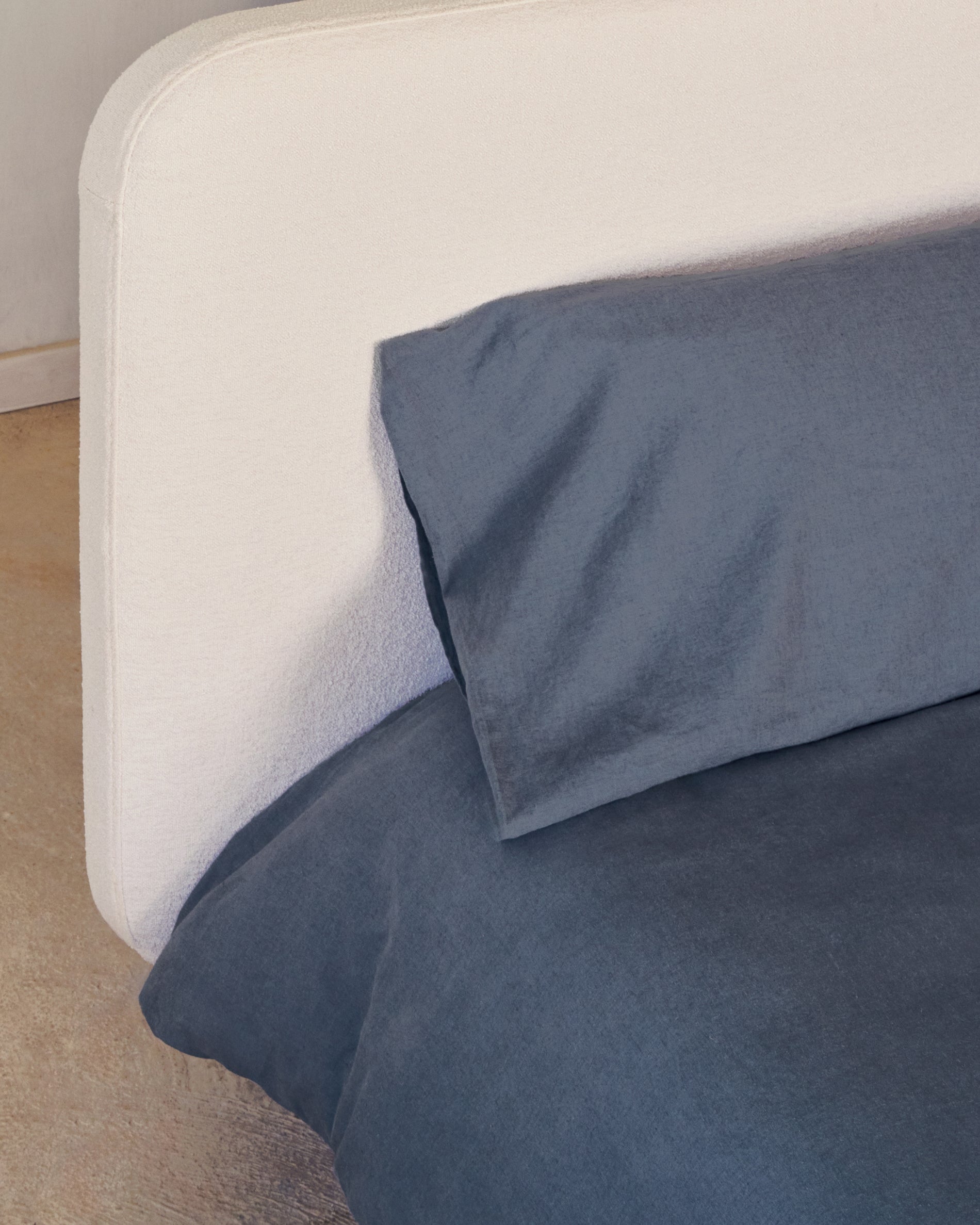 Simmel kék, pamut és len ágytakaró és párnahuzat szett, 150 cm-es ágyhoz