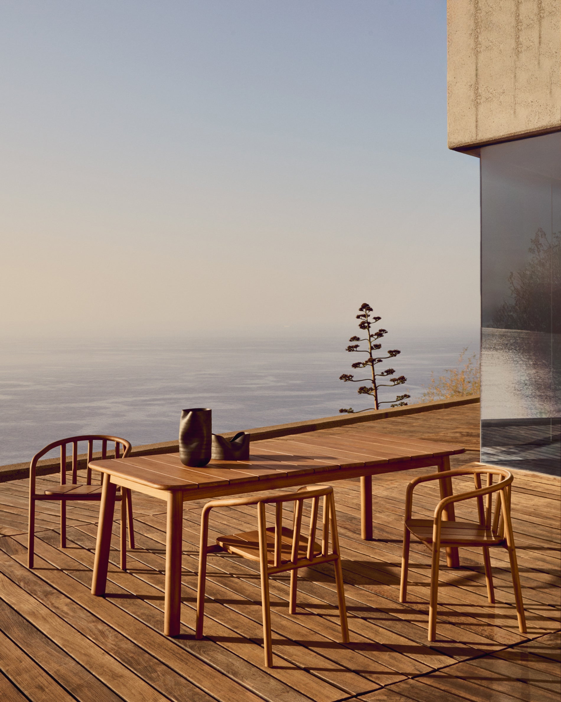 Turqueta extendable table made from solid teak wood, 220 (294) x 100 cm, FSC 100% - Lifestyle