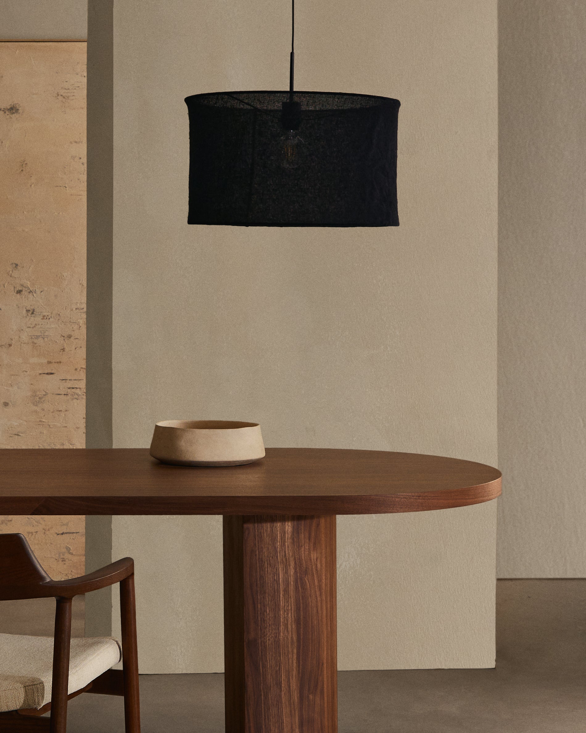 Nealy table with a walnut veneer in a dark finish, 240 x 100 cm - Lifestyle
