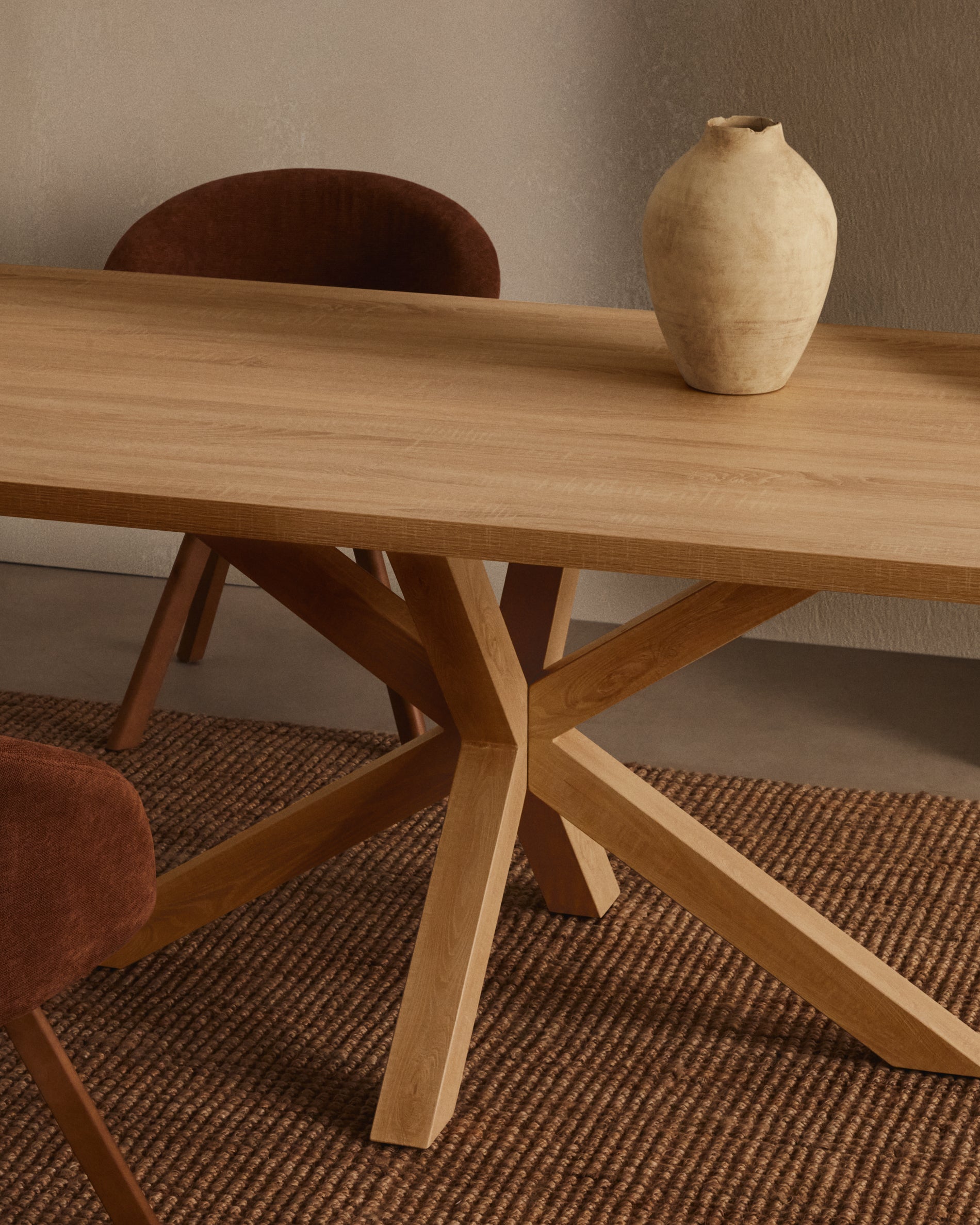 Argo table in melamine with natural finish and wood-effect steel legs 180 x 100 cm - Lifestyle