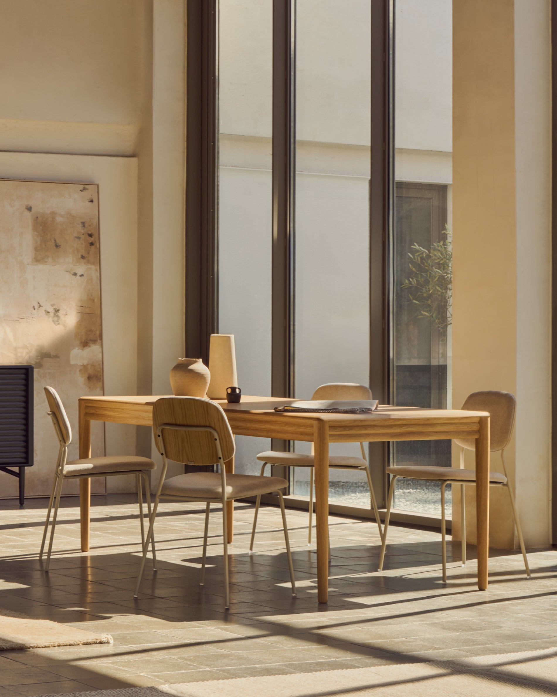 Lenon extendable table in natural FSC Mix Credit solid oak wood and veneer 160(200)x90 - Lifestyle