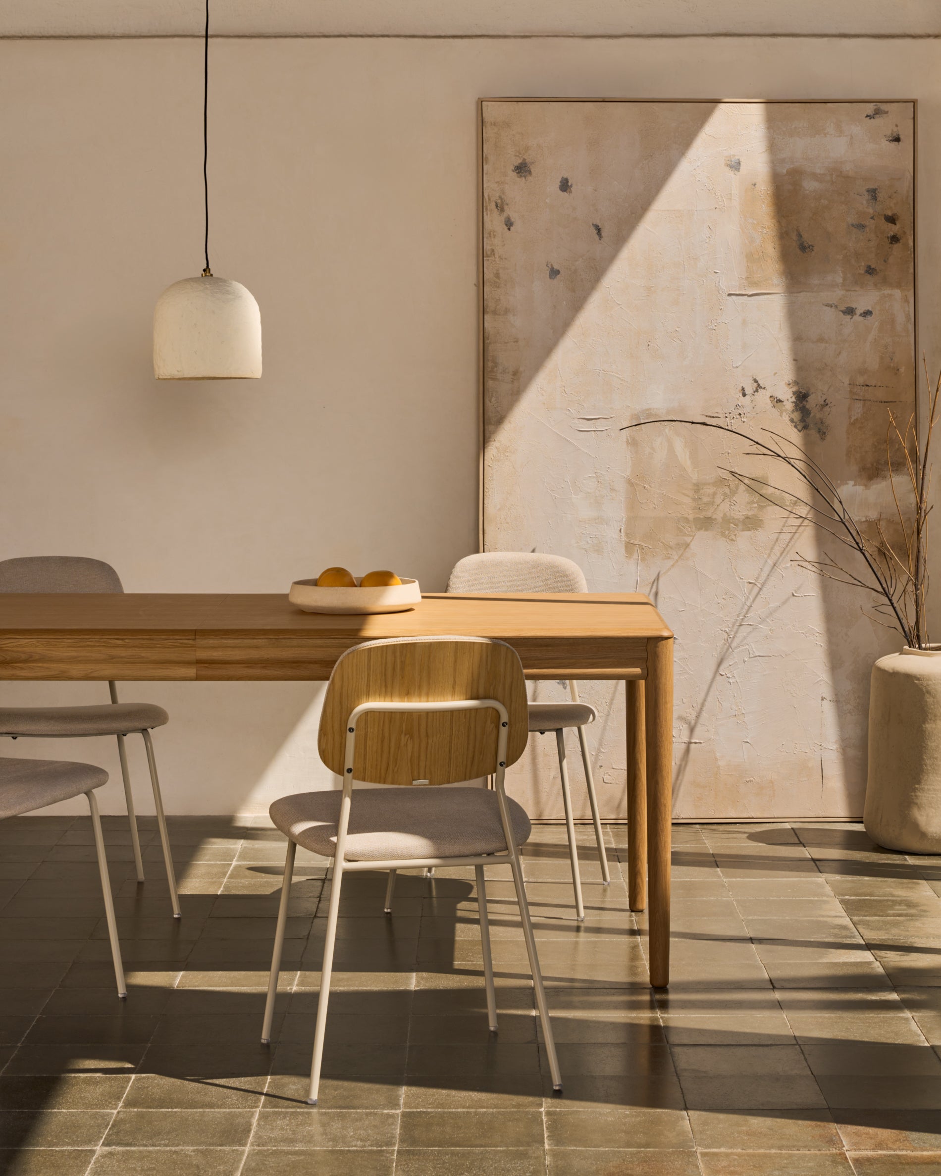 Lenon extendable table in natural FSC Mix Credit solid oak wood and veneer 160(200)x90 - Lifestyle