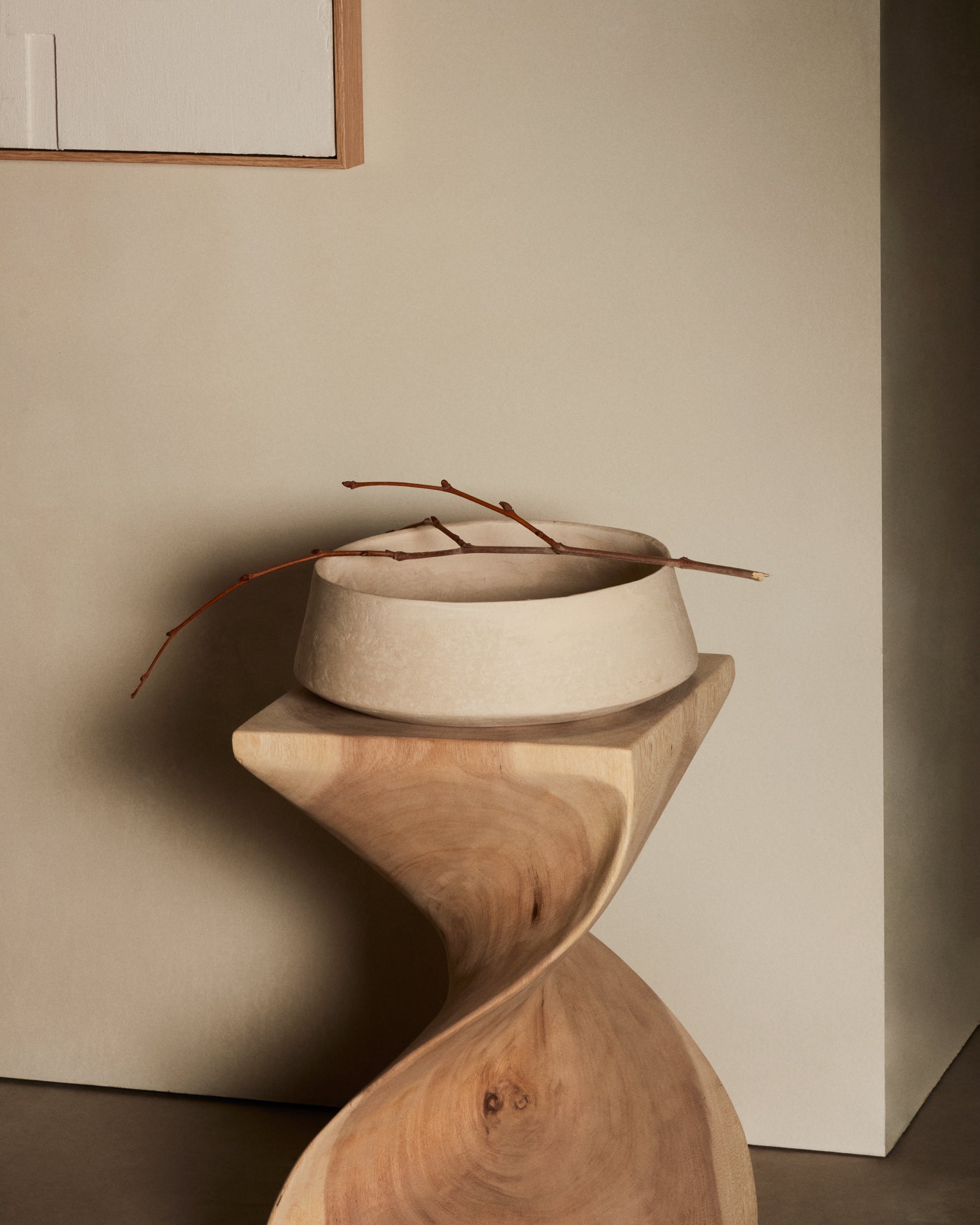 Hakon solid rain tree wood side table, 30 x 30 cm - Lifestyle