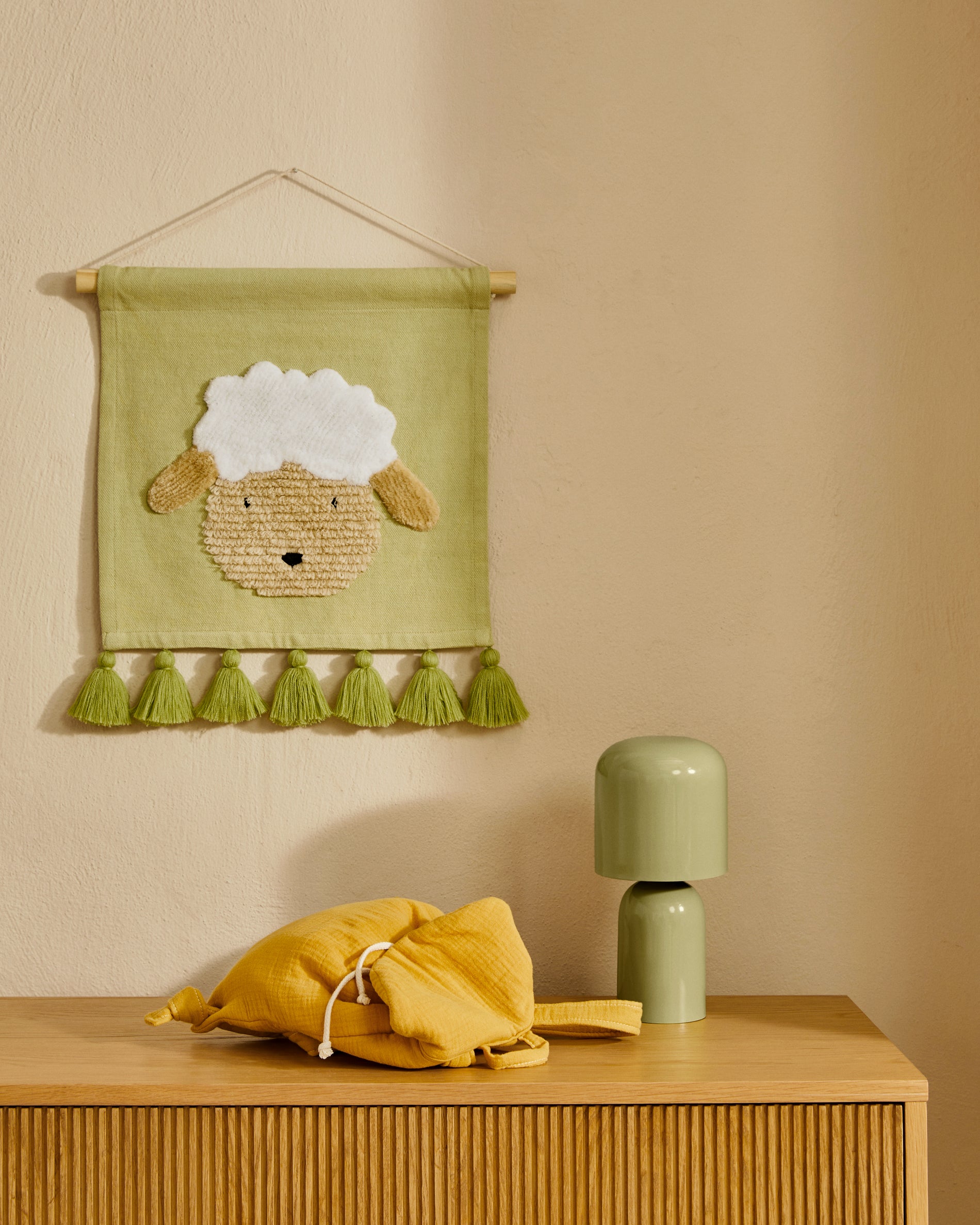 Monze table lamp in light green painted metal - Lifestyle